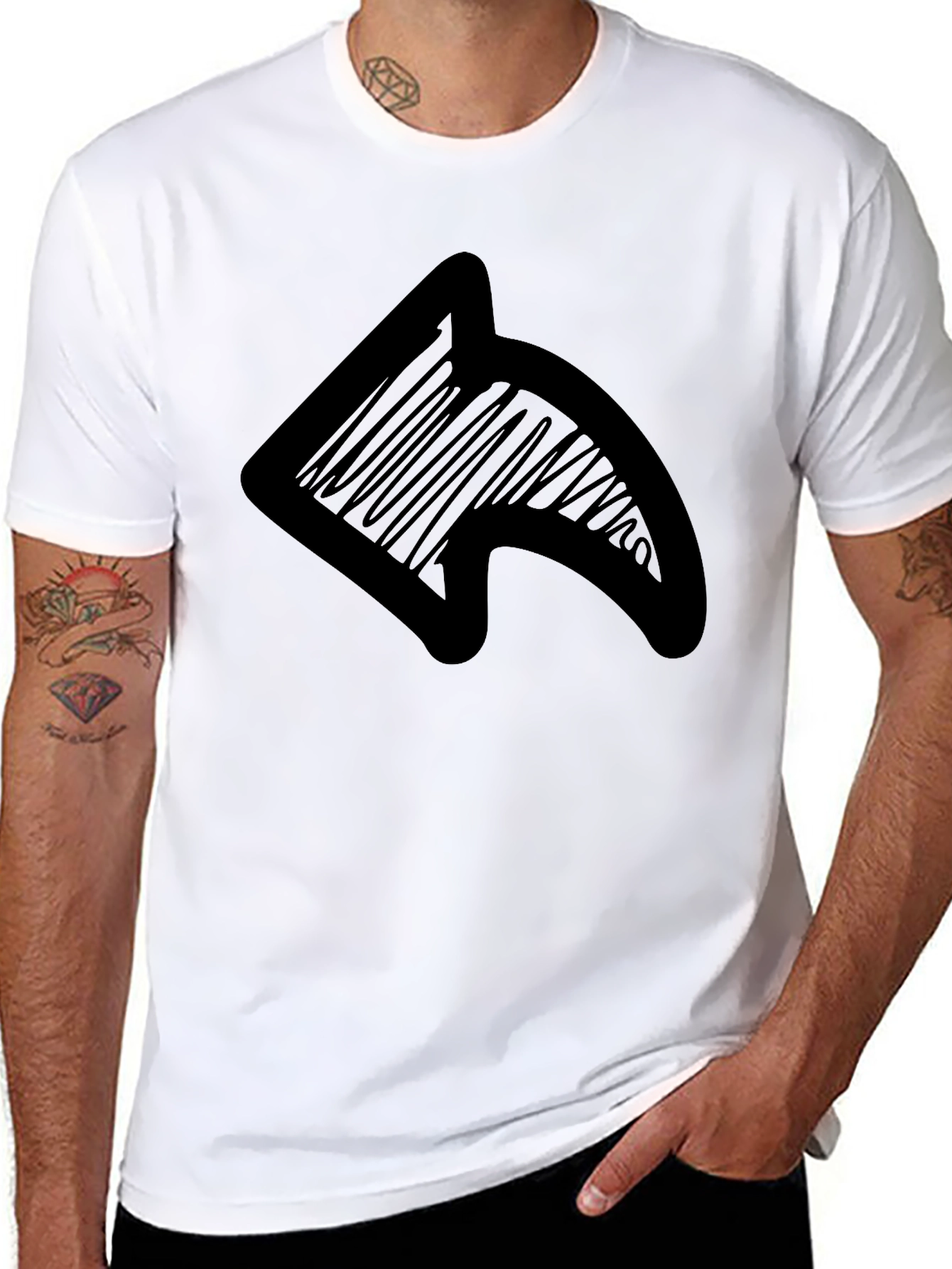 Share Icon Graphic Black T-Shirt