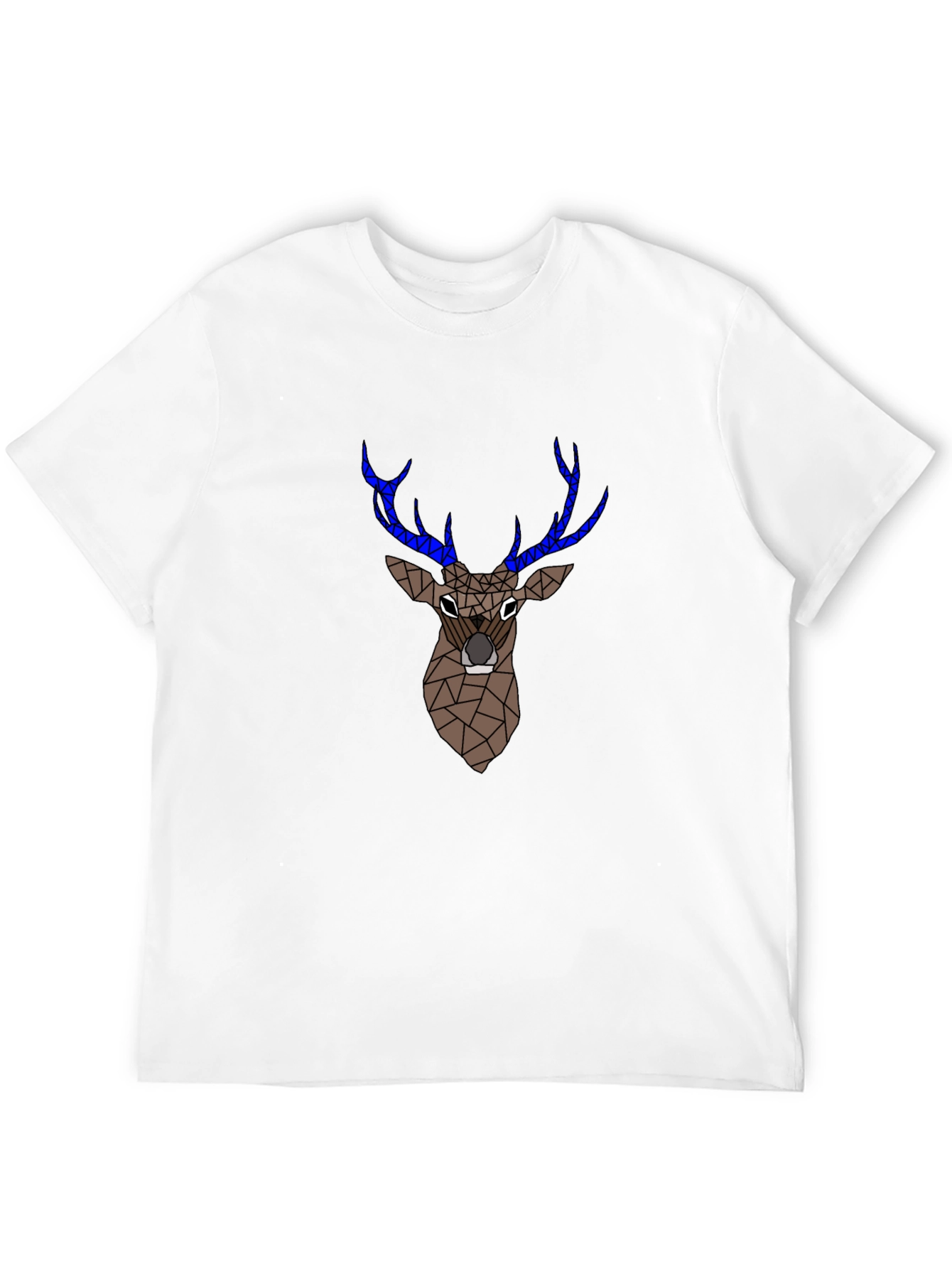 Geometric Deer Graphic Tee - Black