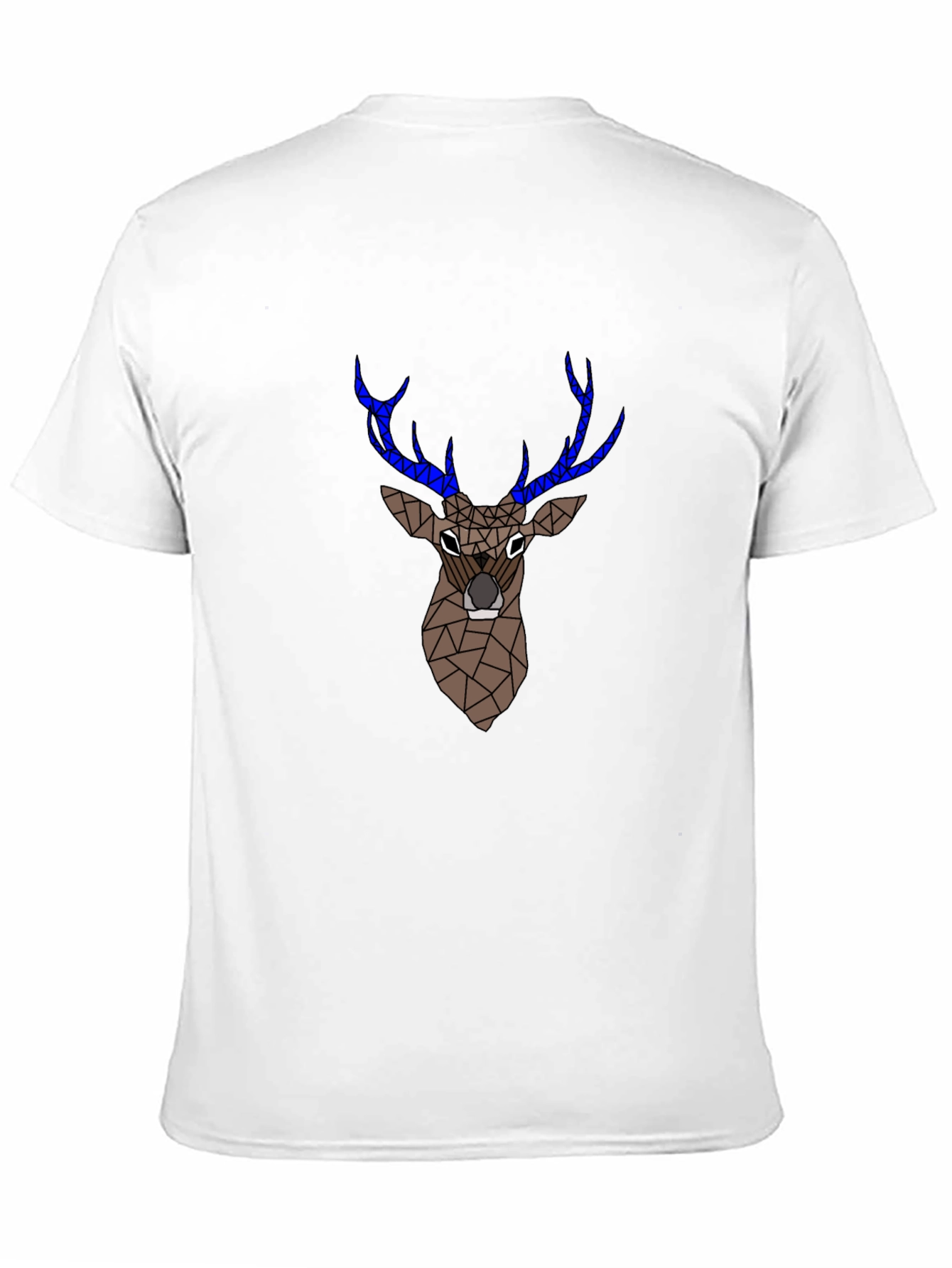Geometric Deer Graphic Tee - Black
