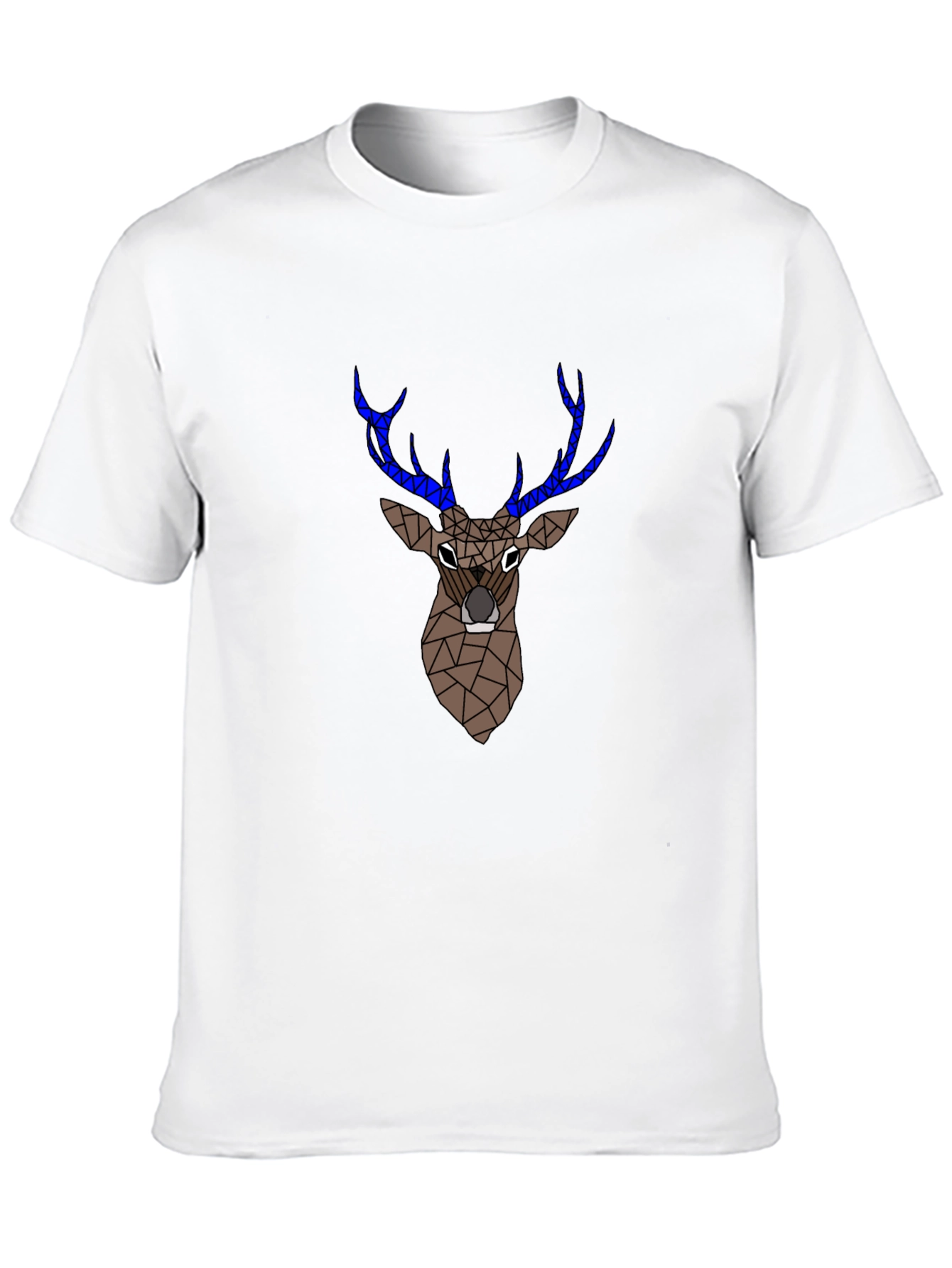 Geometric Deer Graphic Tee - Black