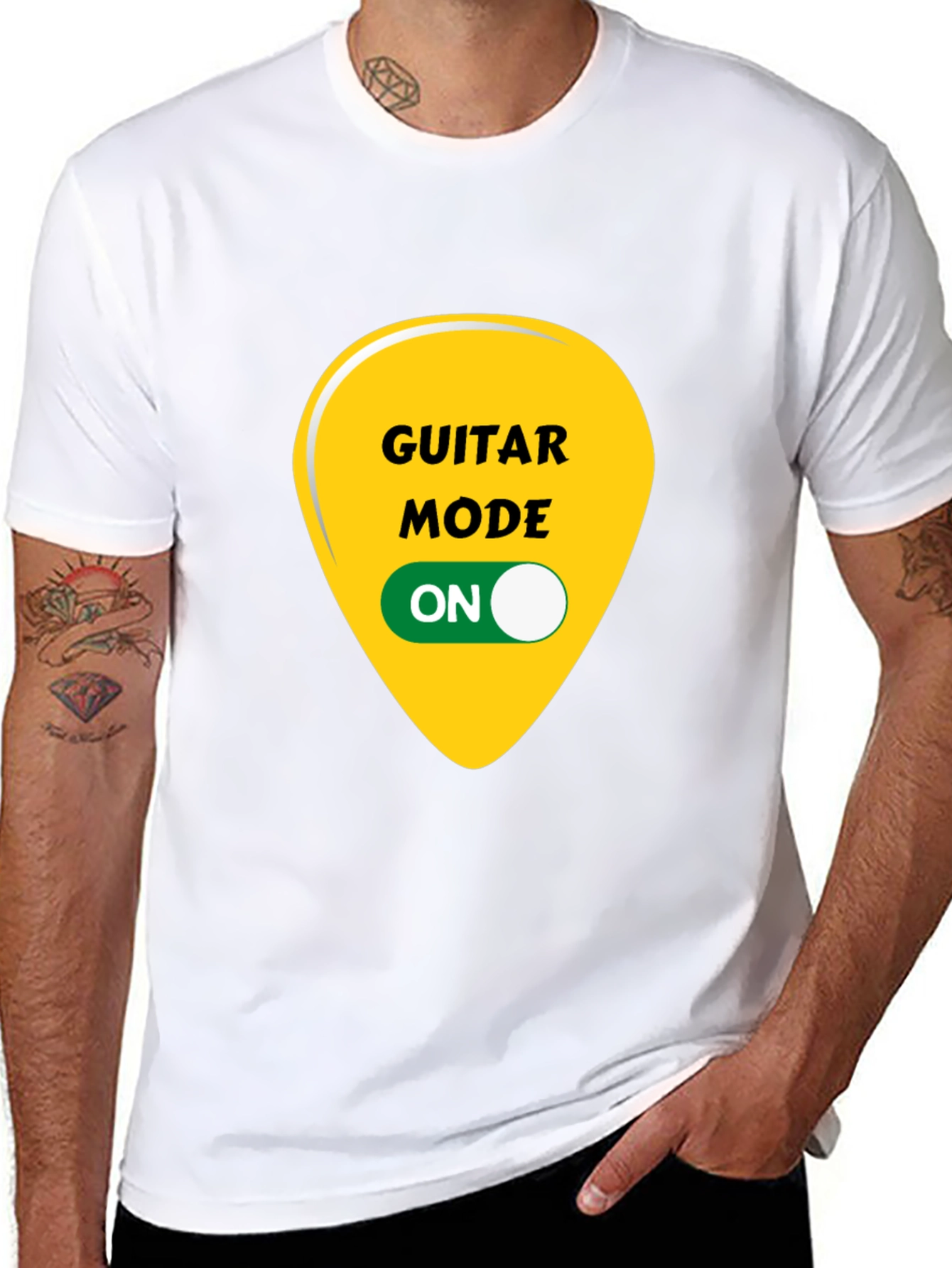 Guitar Mode On Black Graphic T-Shirt