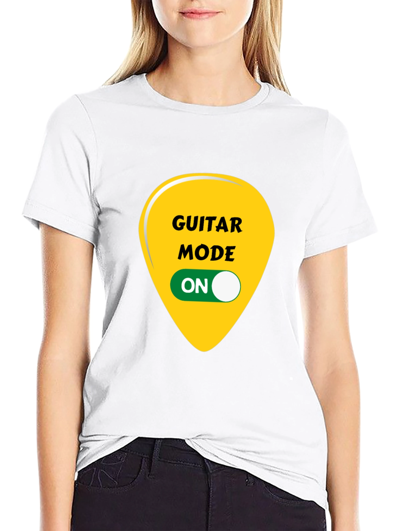Guitar Mode On Black Graphic T-Shirt