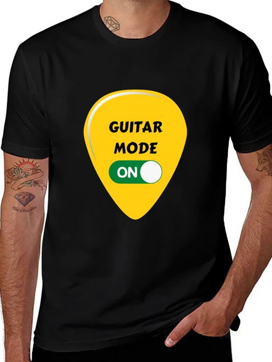 Guitar Mode On Black Graphic T-Shirt