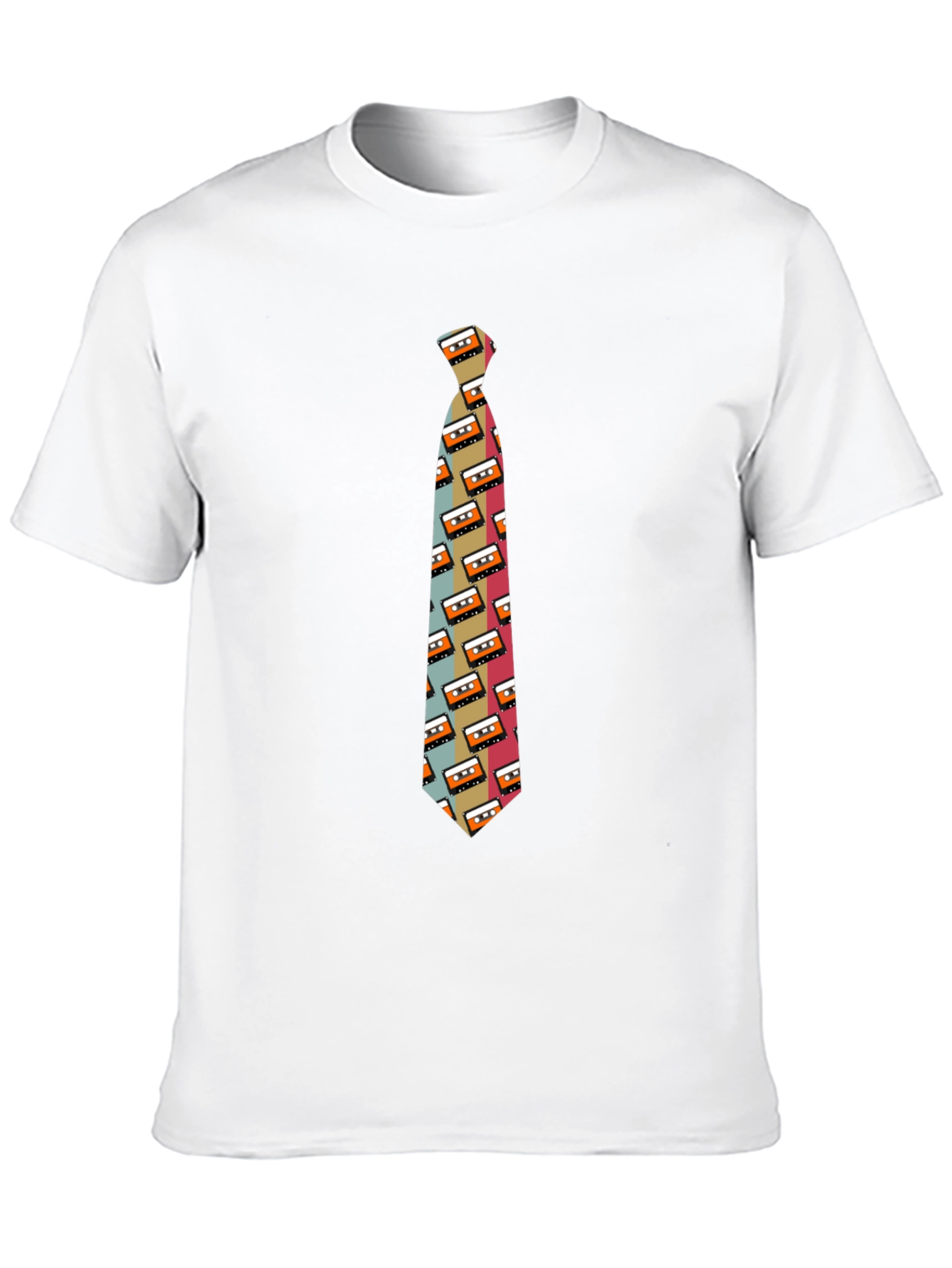 Retro Cassette Tape Tie Graphic Mens T-Shirt