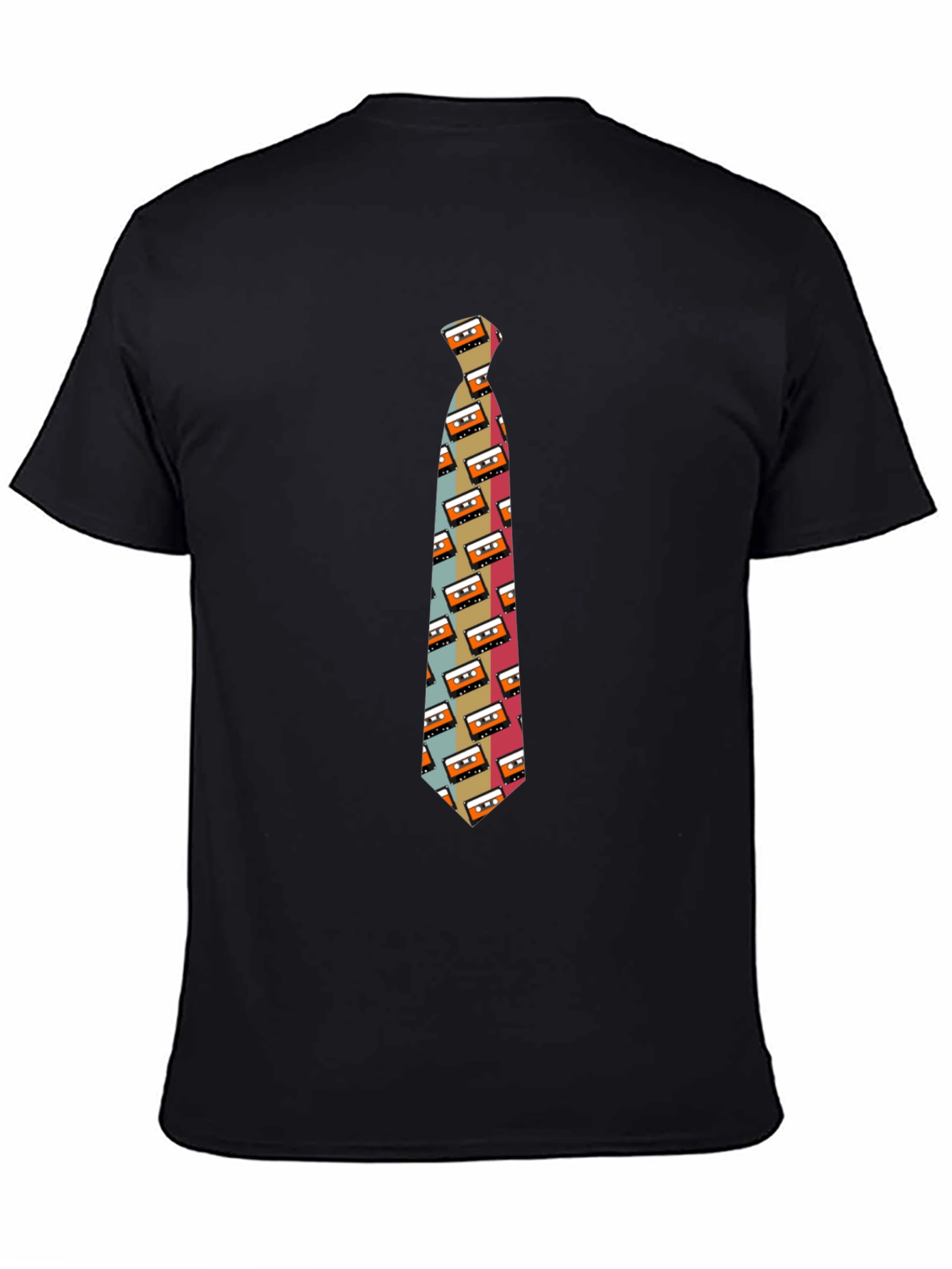 Retro Cassette Tape Tie Graphic Mens T-Shirt