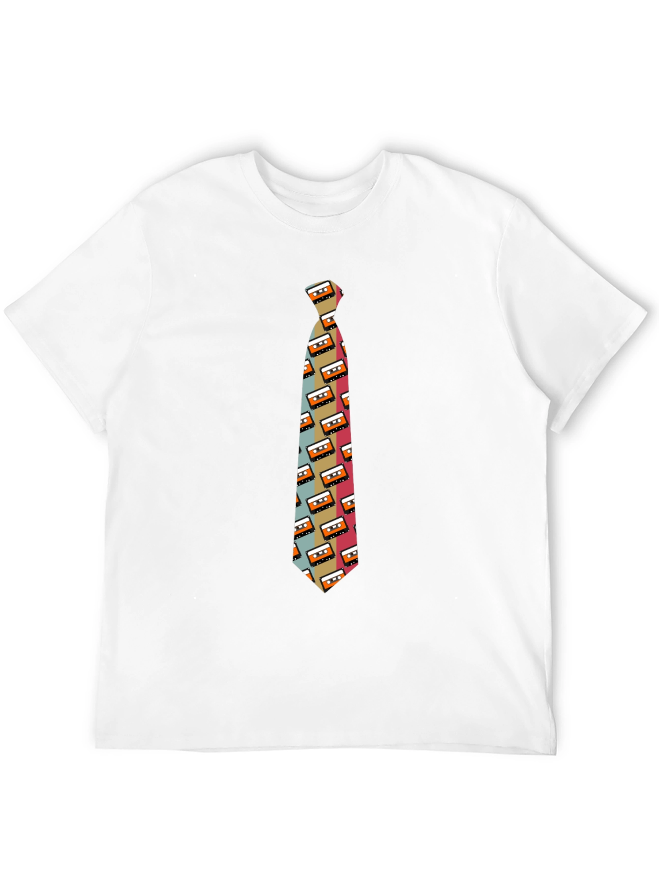 Retro Cassette Tape Tie Graphic Mens T-Shirt