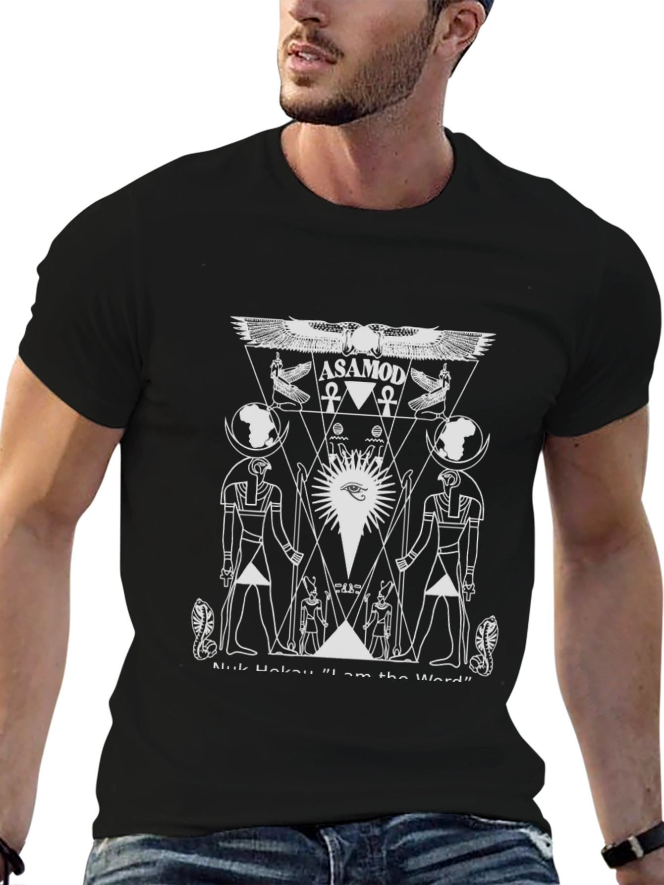 Asamod Egyptian Graphic T-Shirt - Black
