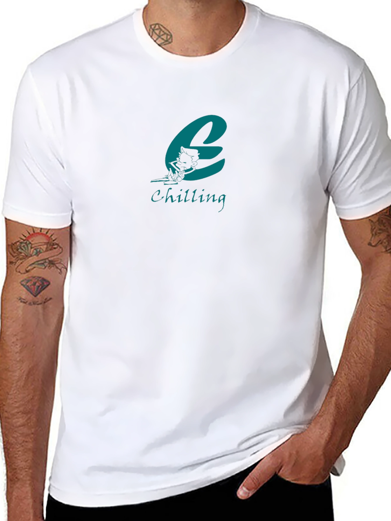 Chilling Cat Graphic Tee - Cool Comfort