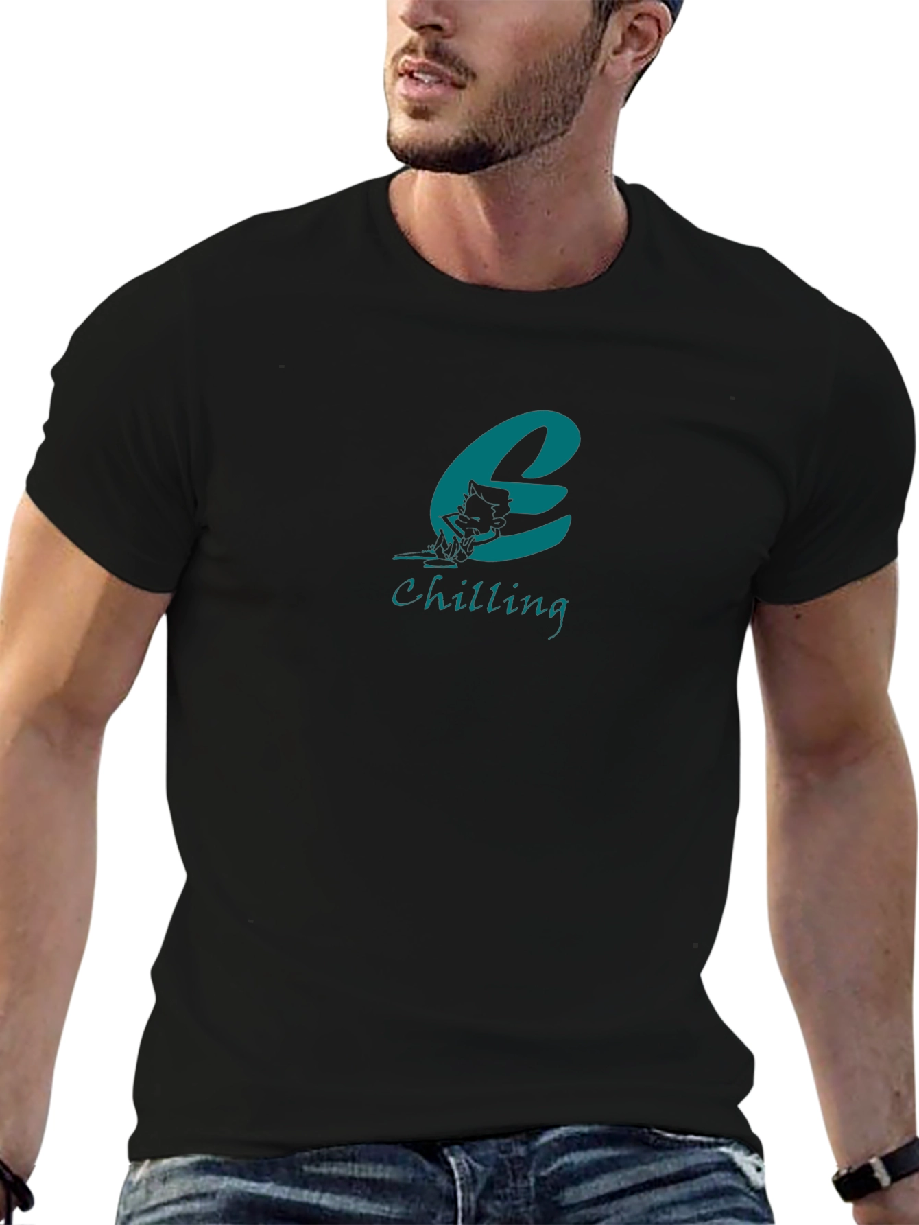 Chilling Cat Graphic Tee - Cool Comfort