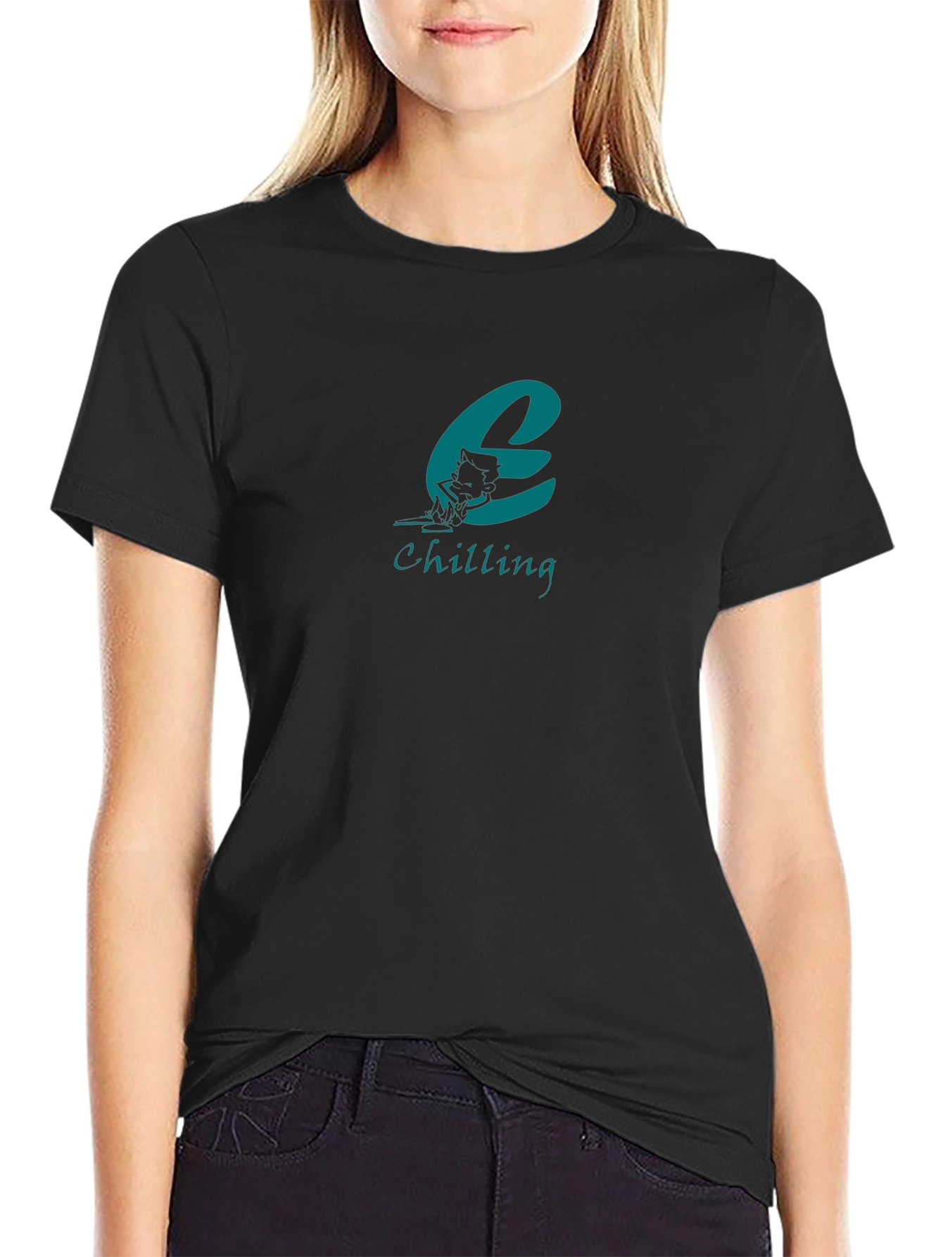Chilling Cat Graphic Tee - Cool Comfort