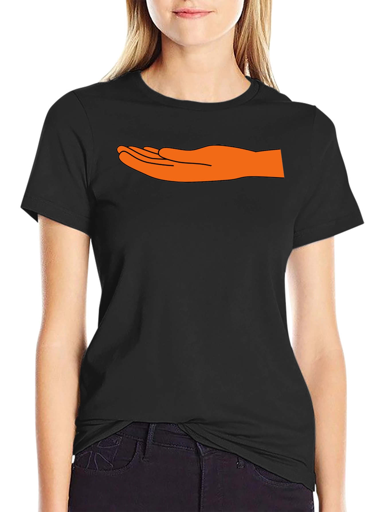 Hand Motif Black T-Shirt - Unique Graphic Tee