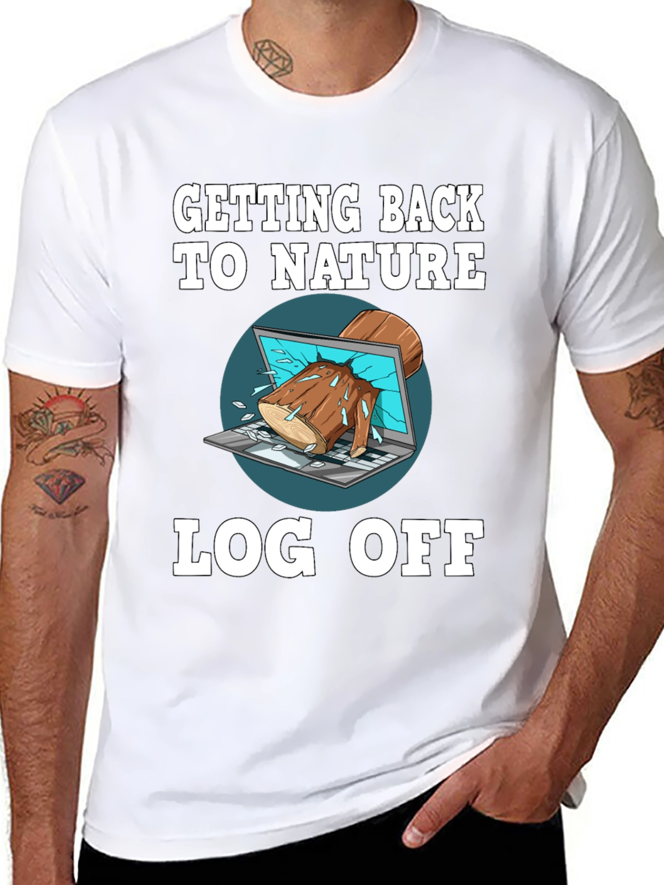 Funny Log Off Nature T-Shirt