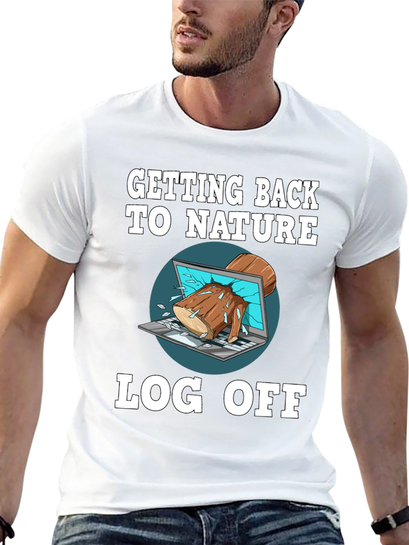 Funny Log Off Nature T-Shirt