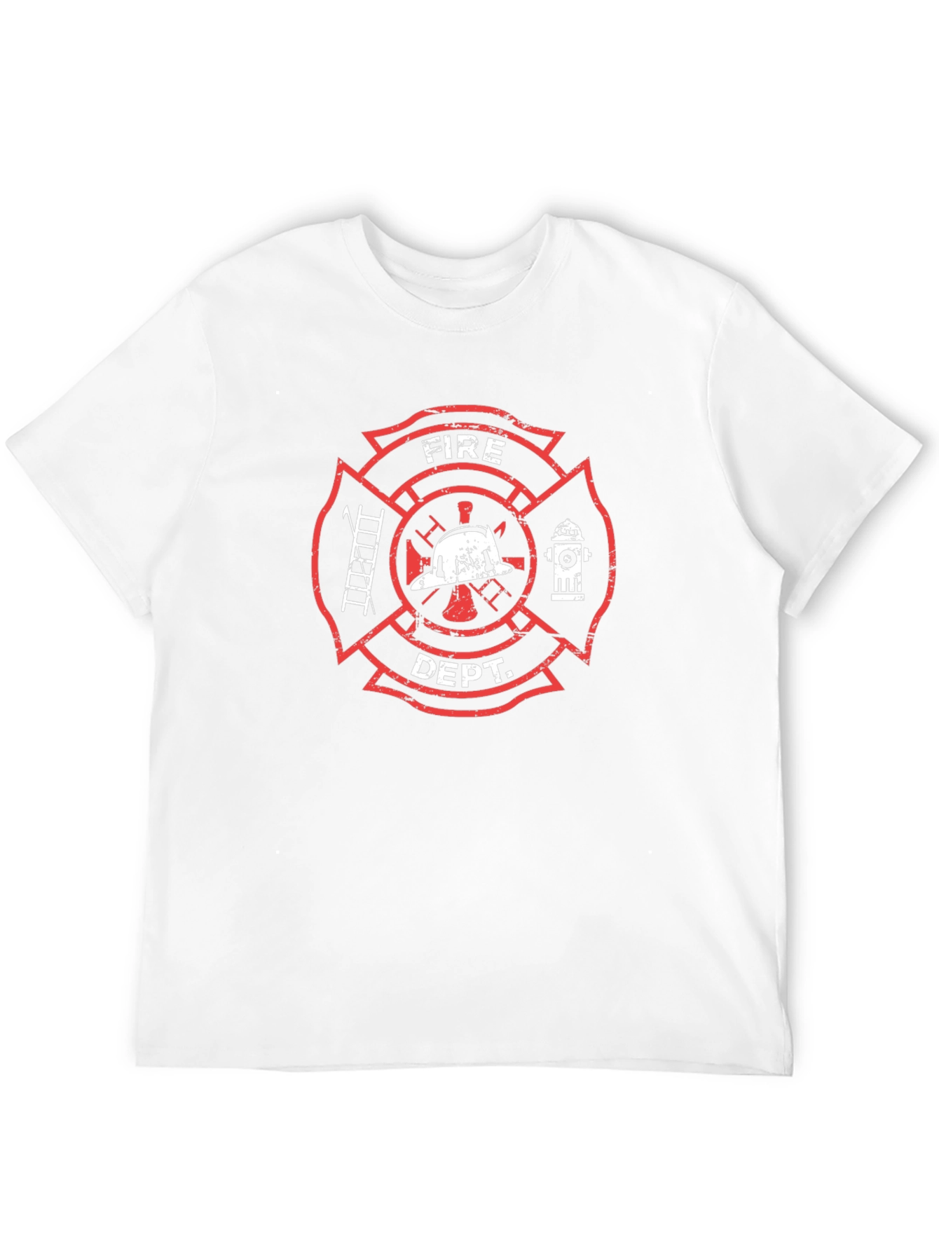 Fire Dept T-Shirt - Maltese Cross Firefighter Tee