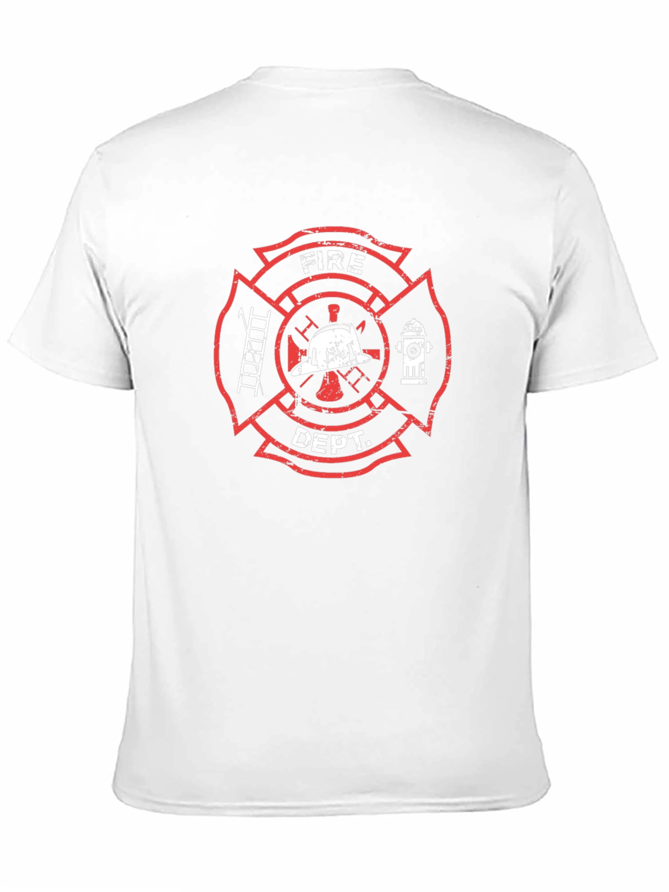 Fire Dept T-Shirt - Maltese Cross Firefighter Tee