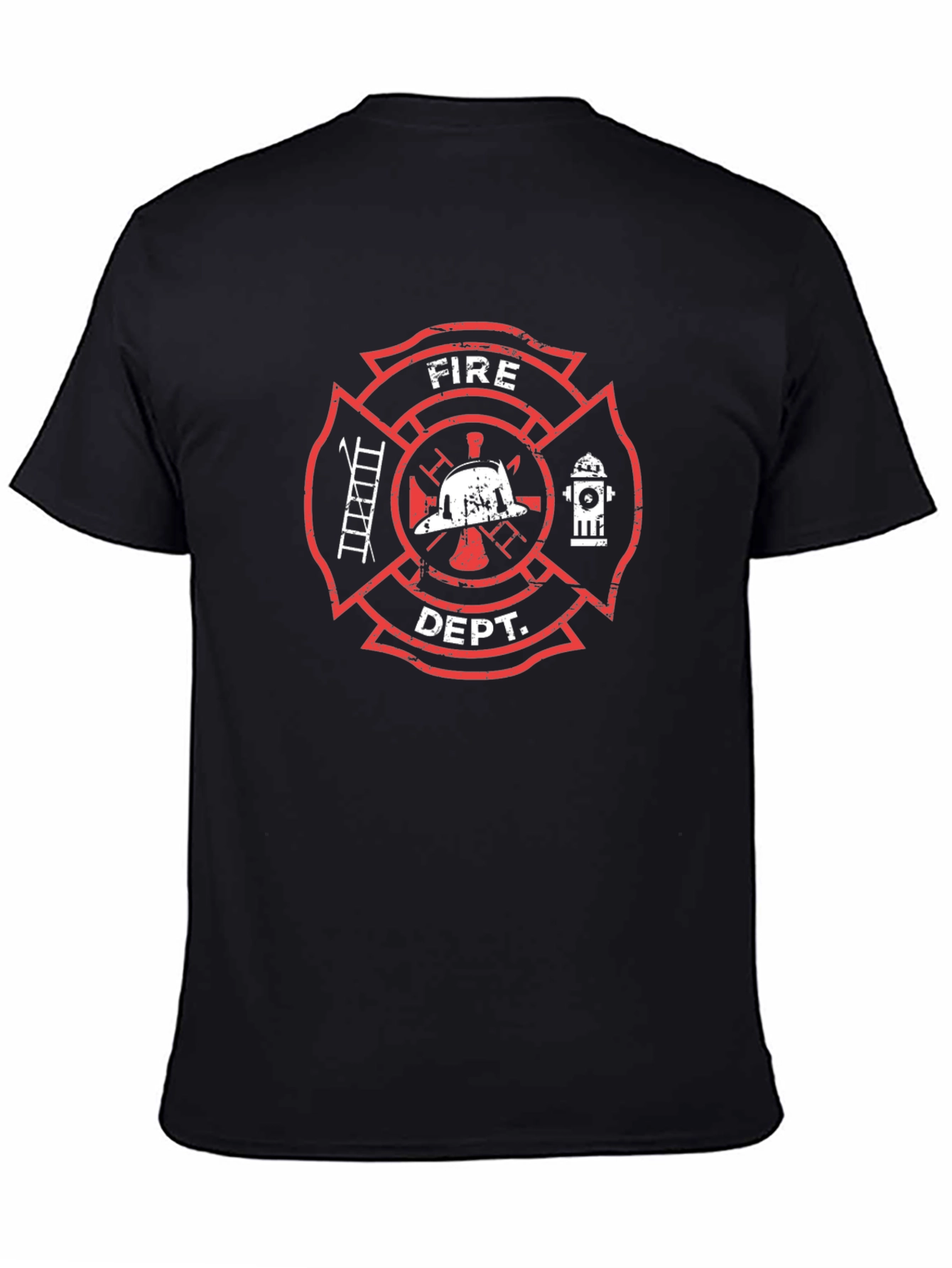 Fire Dept T-Shirt - Maltese Cross Firefighter Tee
