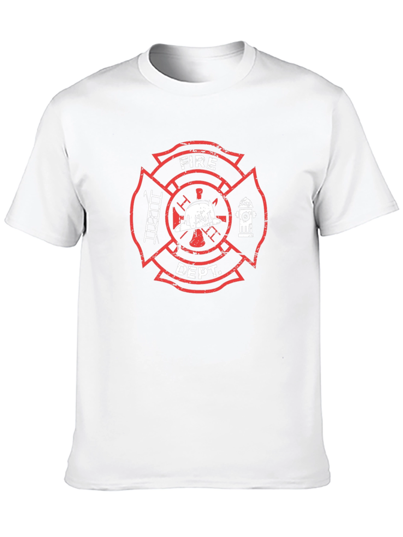 Fire Dept T-Shirt - Maltese Cross Firefighter Tee