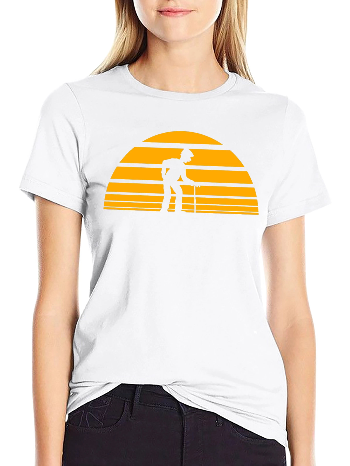 Retro Sunset Grandpa T-Shirt - Black