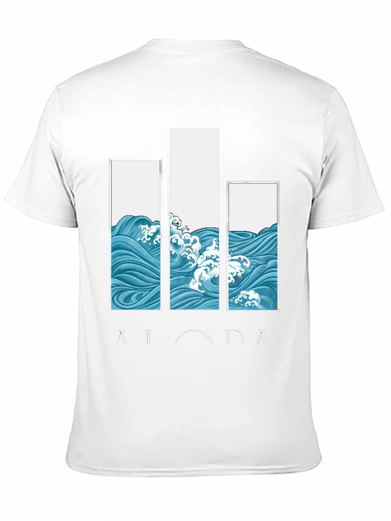 Aloha Wave Print Black Graphic Tee