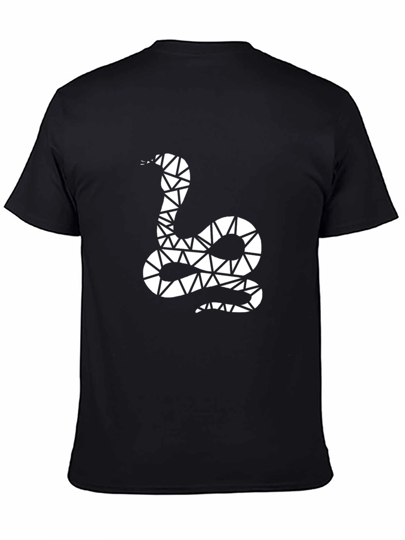 Geometric Snake Graphic Tee - Mens Black T-Shirt