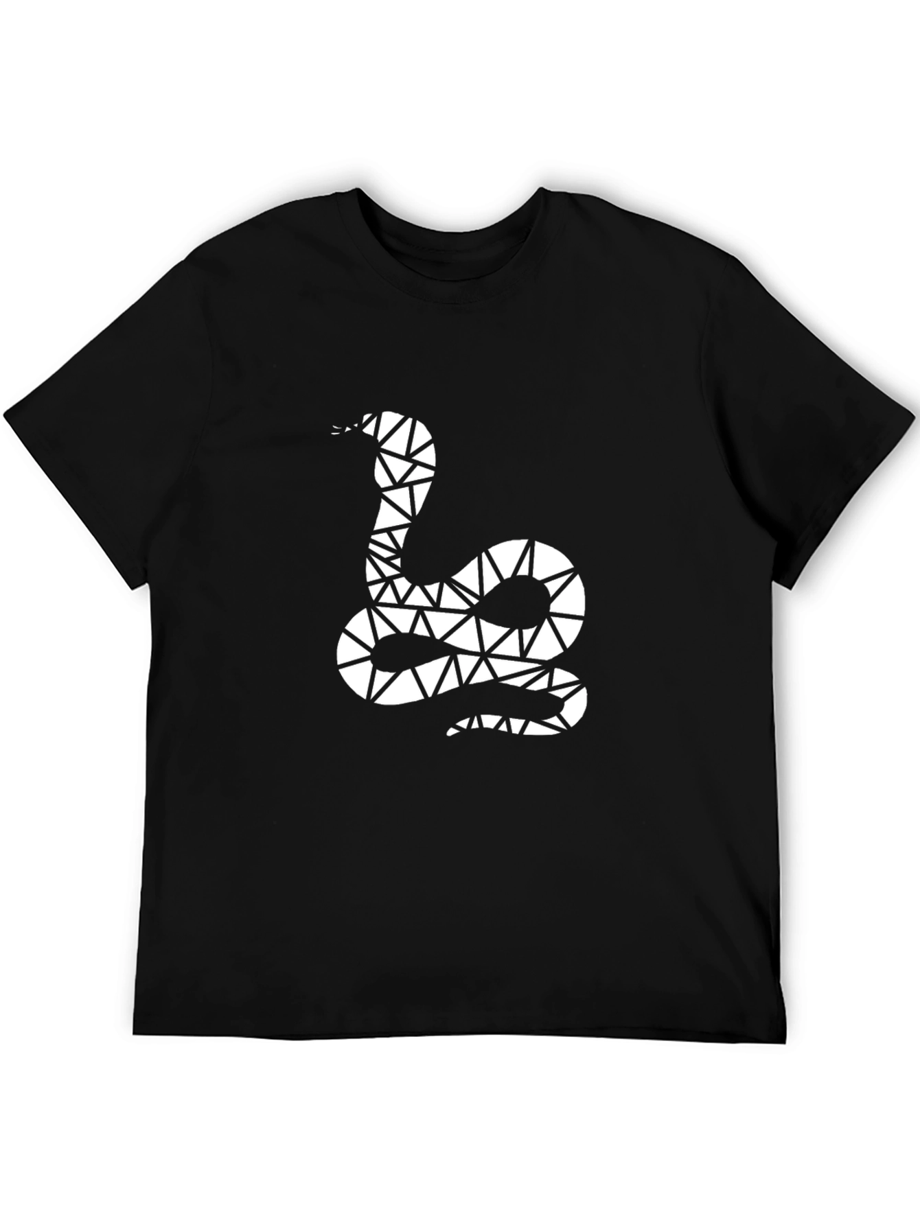 Geometric Snake Graphic Tee - Mens Black T-Shirt