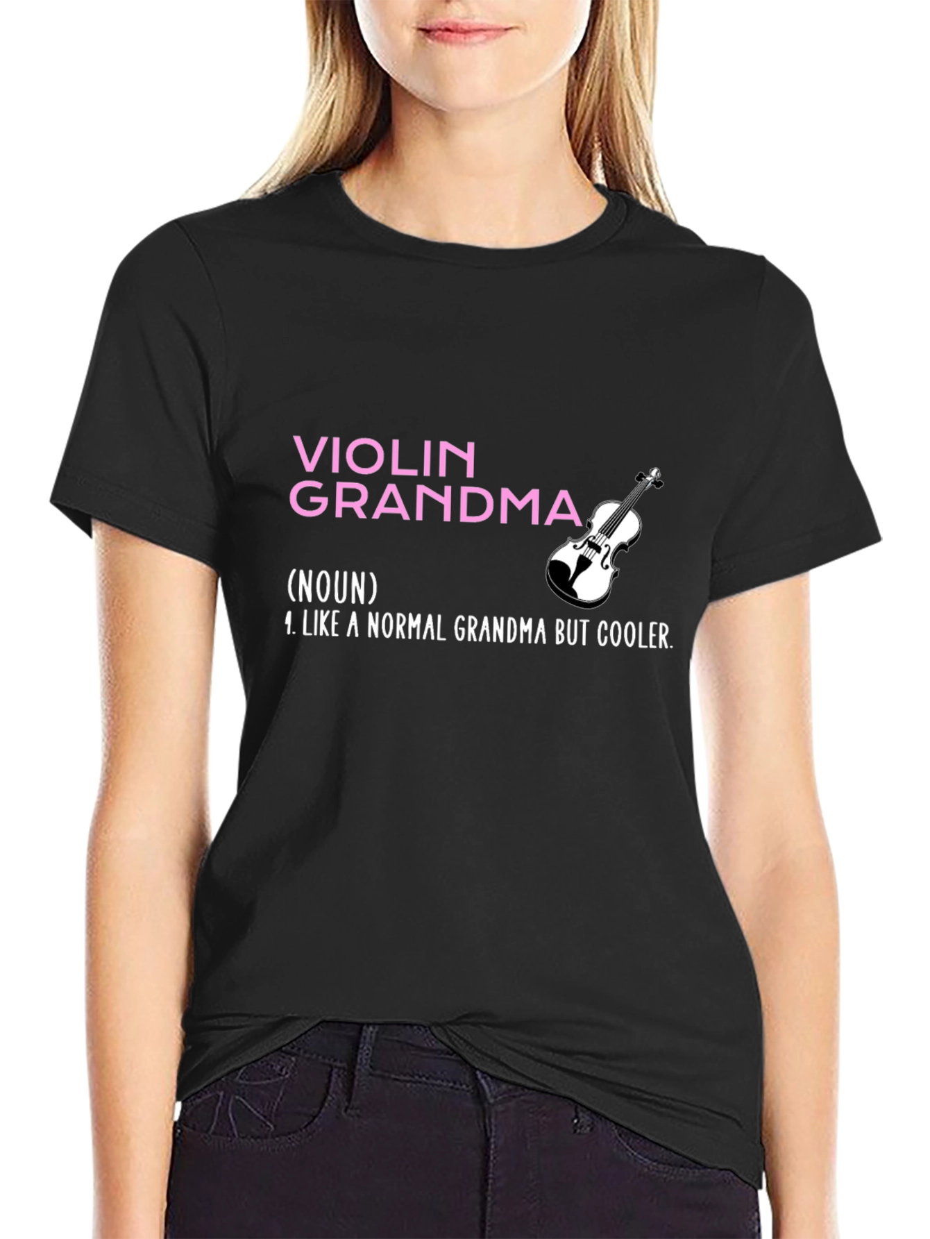 Violin Grandma Graphic Tee - Musician Grandmother T-Shirt