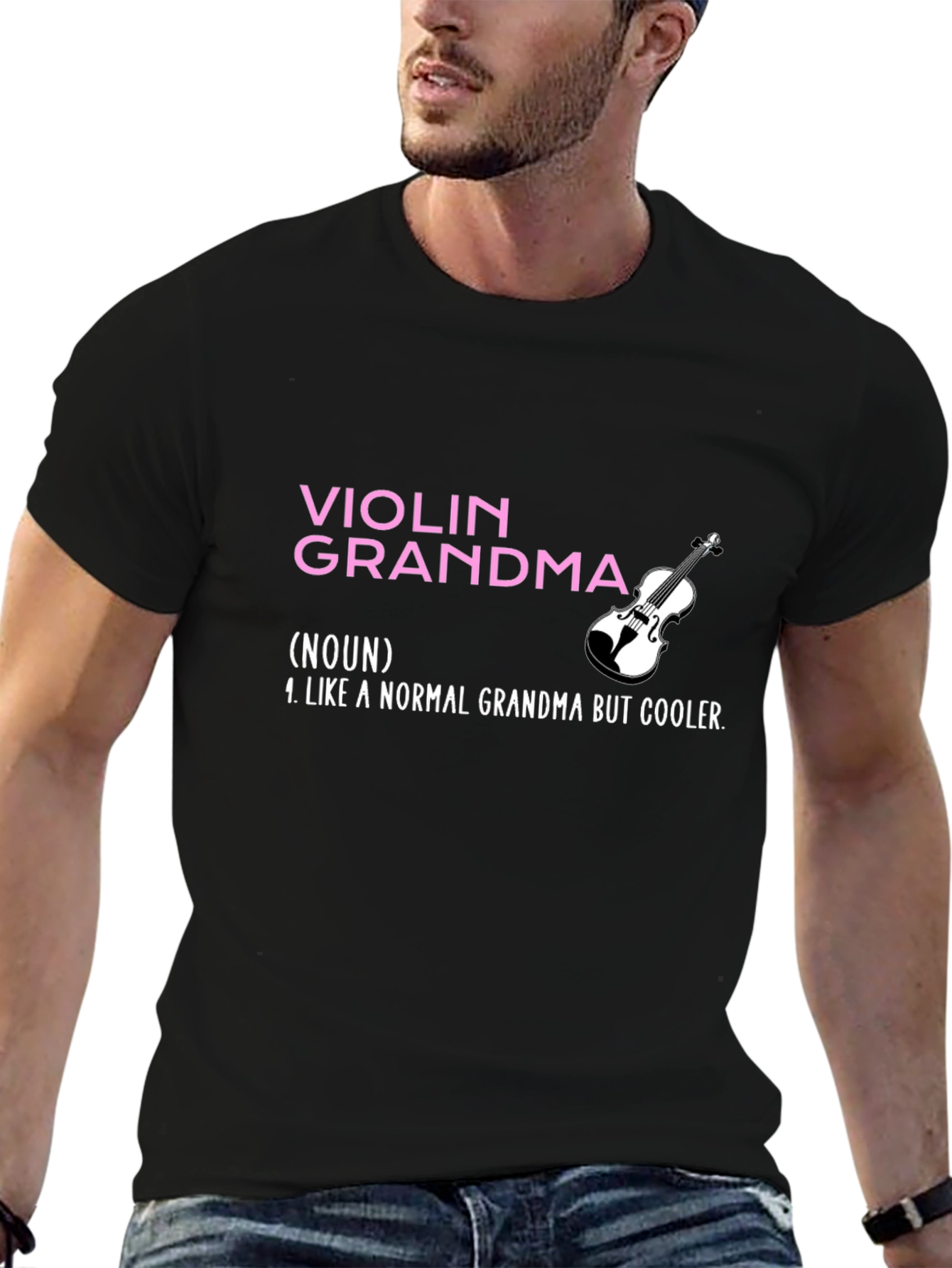 Violin Grandma Graphic Tee - Musician Grandmother T-Shirt