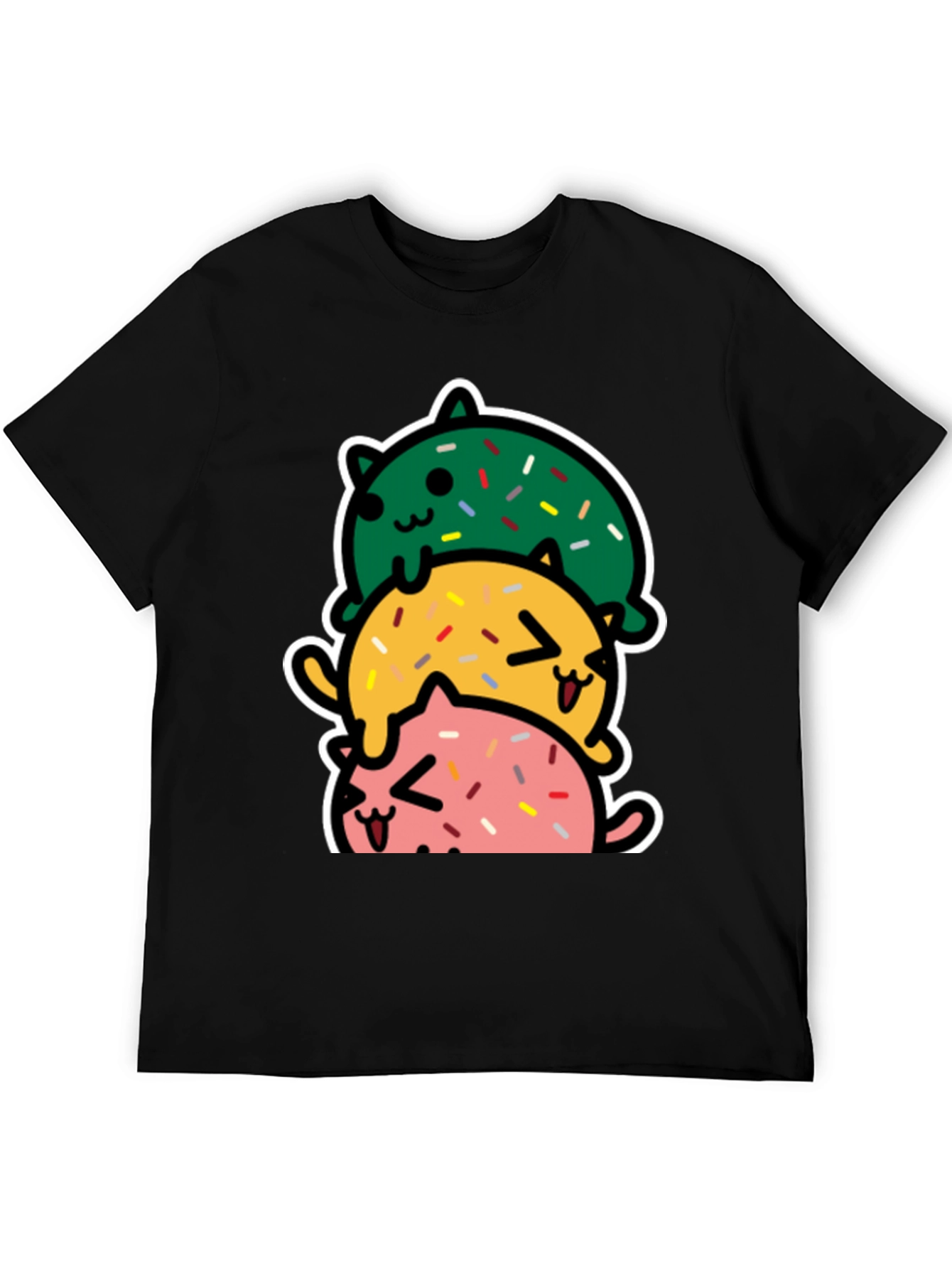 Cute Stacked Cats Donut T-Shirt