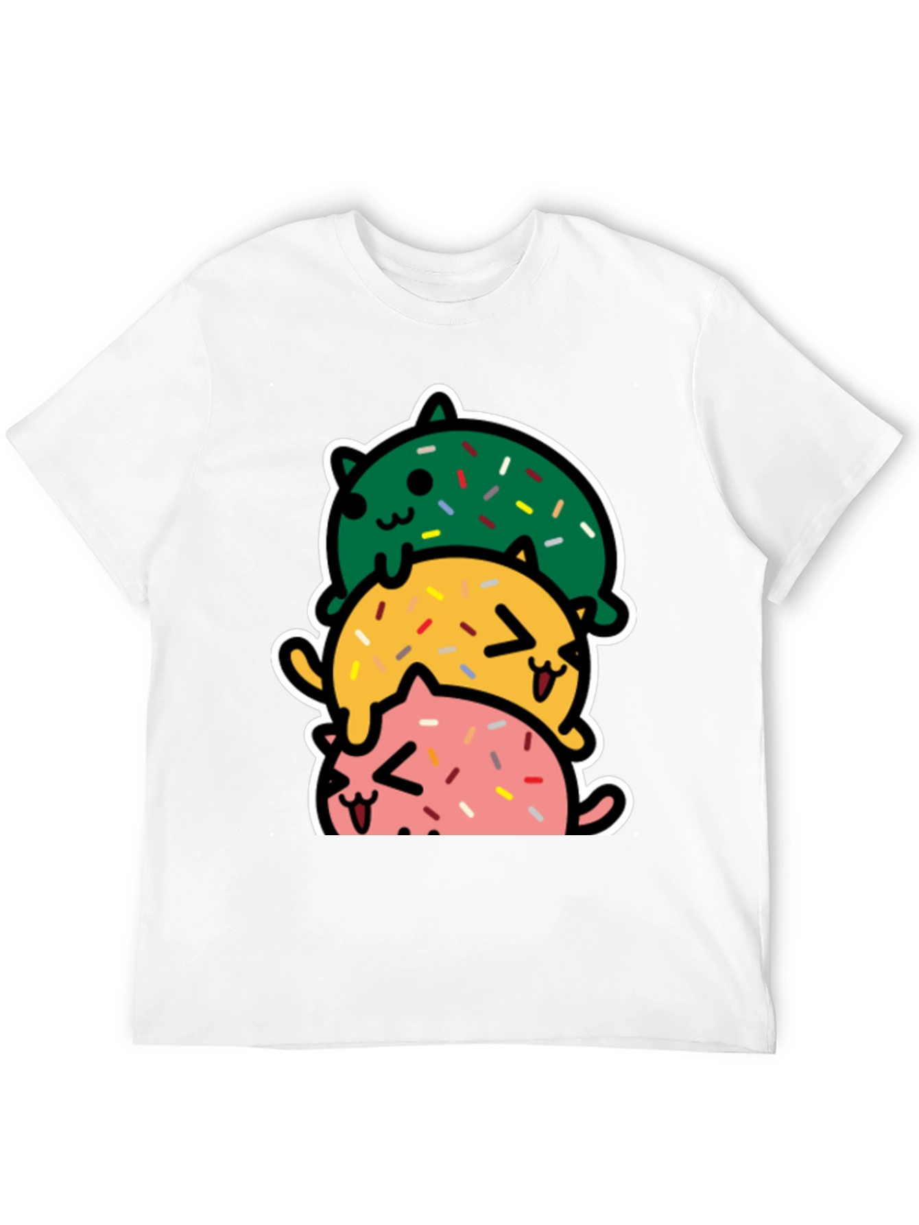 Cute Stacked Cats Donut T-Shirt