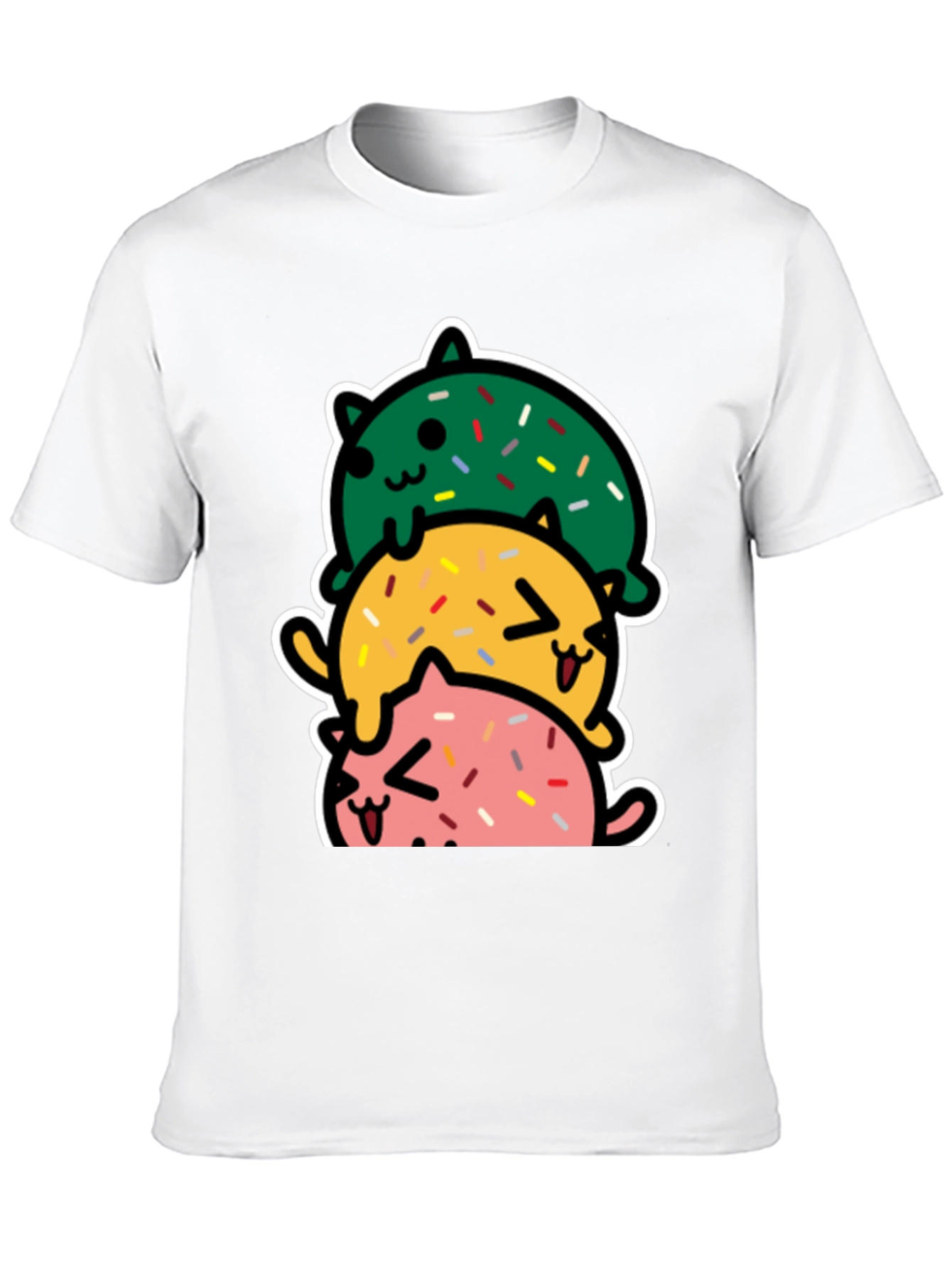Cute Stacked Cats Donut T-Shirt