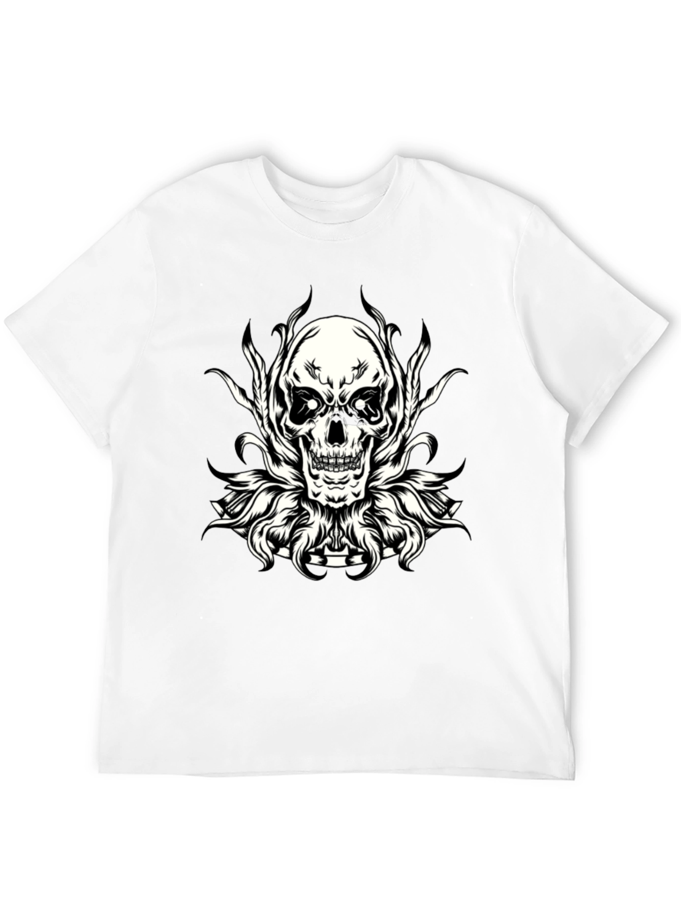 Skull Graphic Print Black T-Shirt