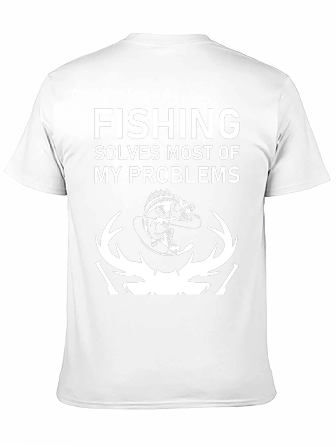 Fishing Solves Problems T-Shirt - Black