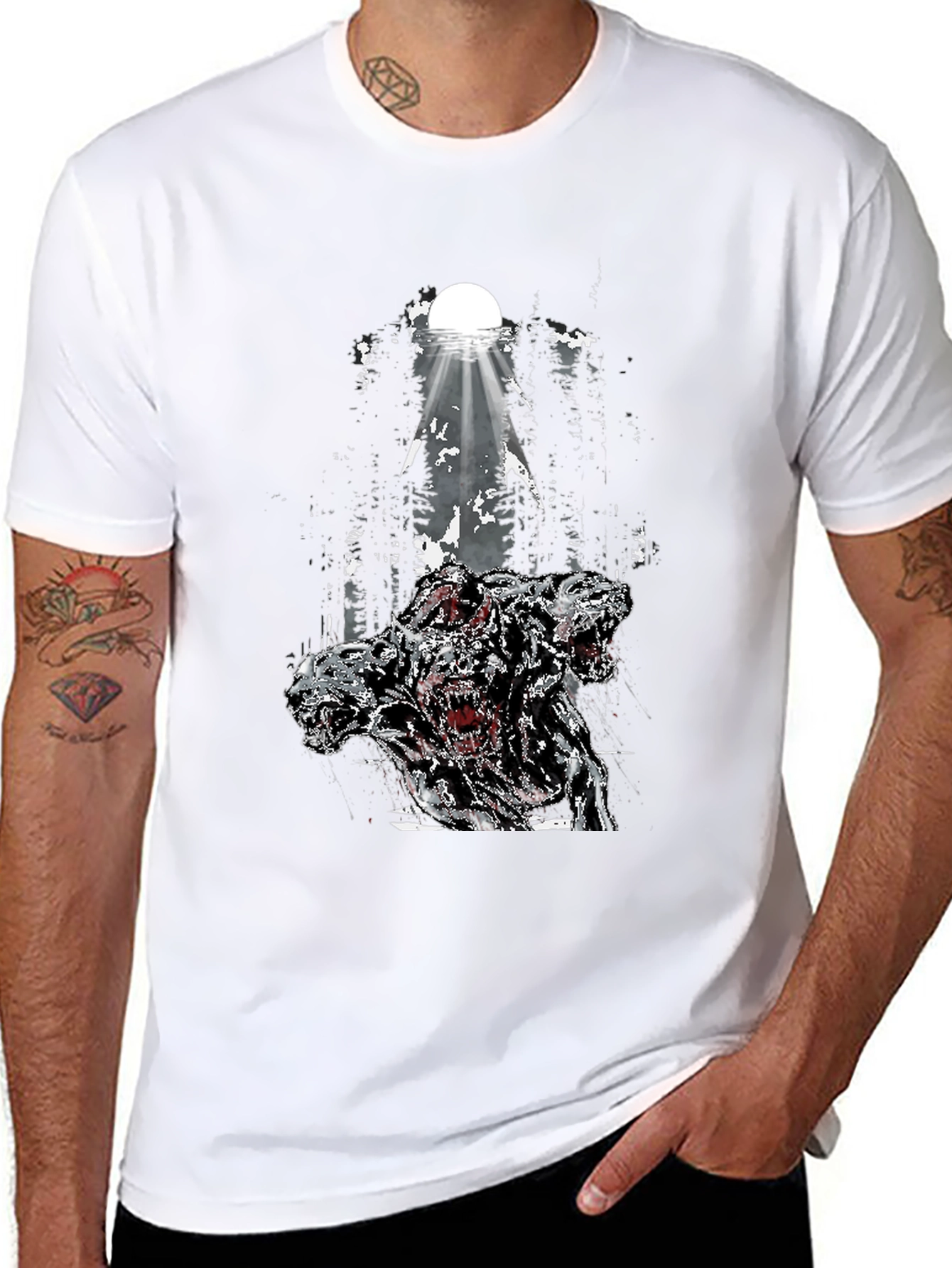 Three-Headed Dog Graphic T-Shirt
