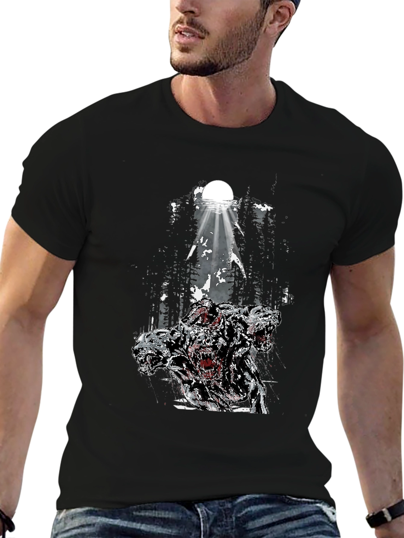 Three-Headed Dog Graphic T-Shirt