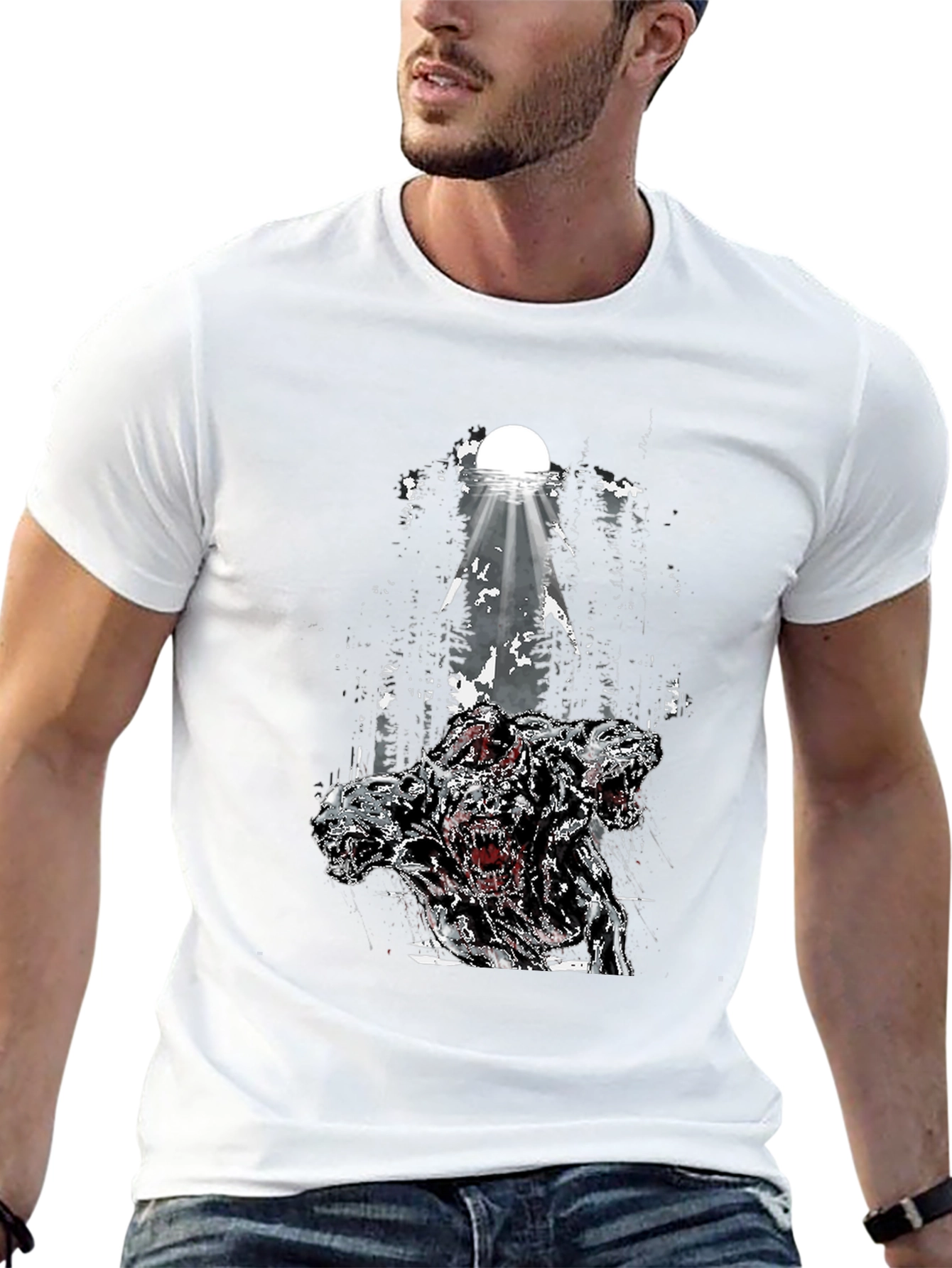 Three-Headed Dog Graphic T-Shirt