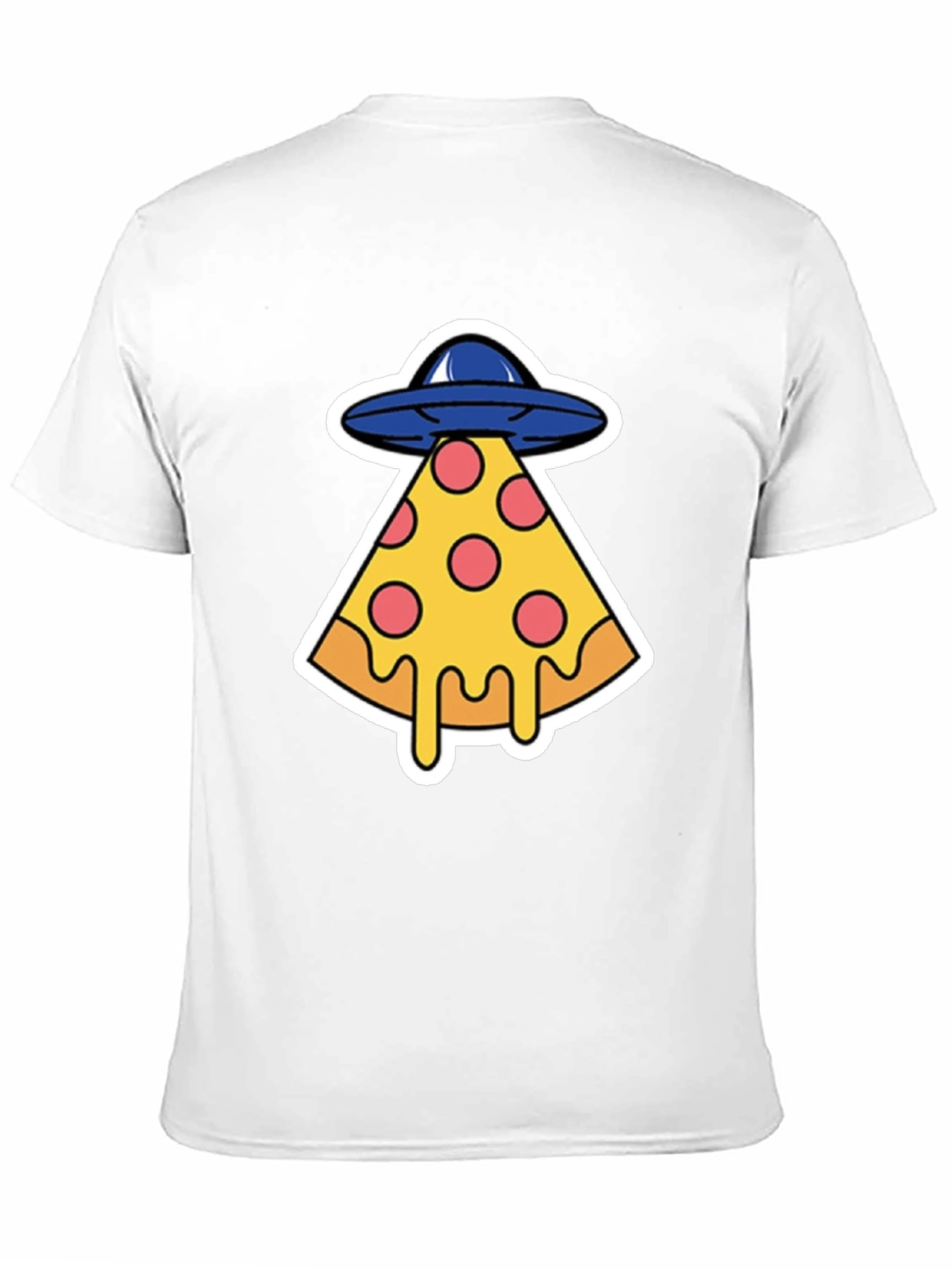 Pizza Abduction Graphic T-Shirt - Black Cotton Tee