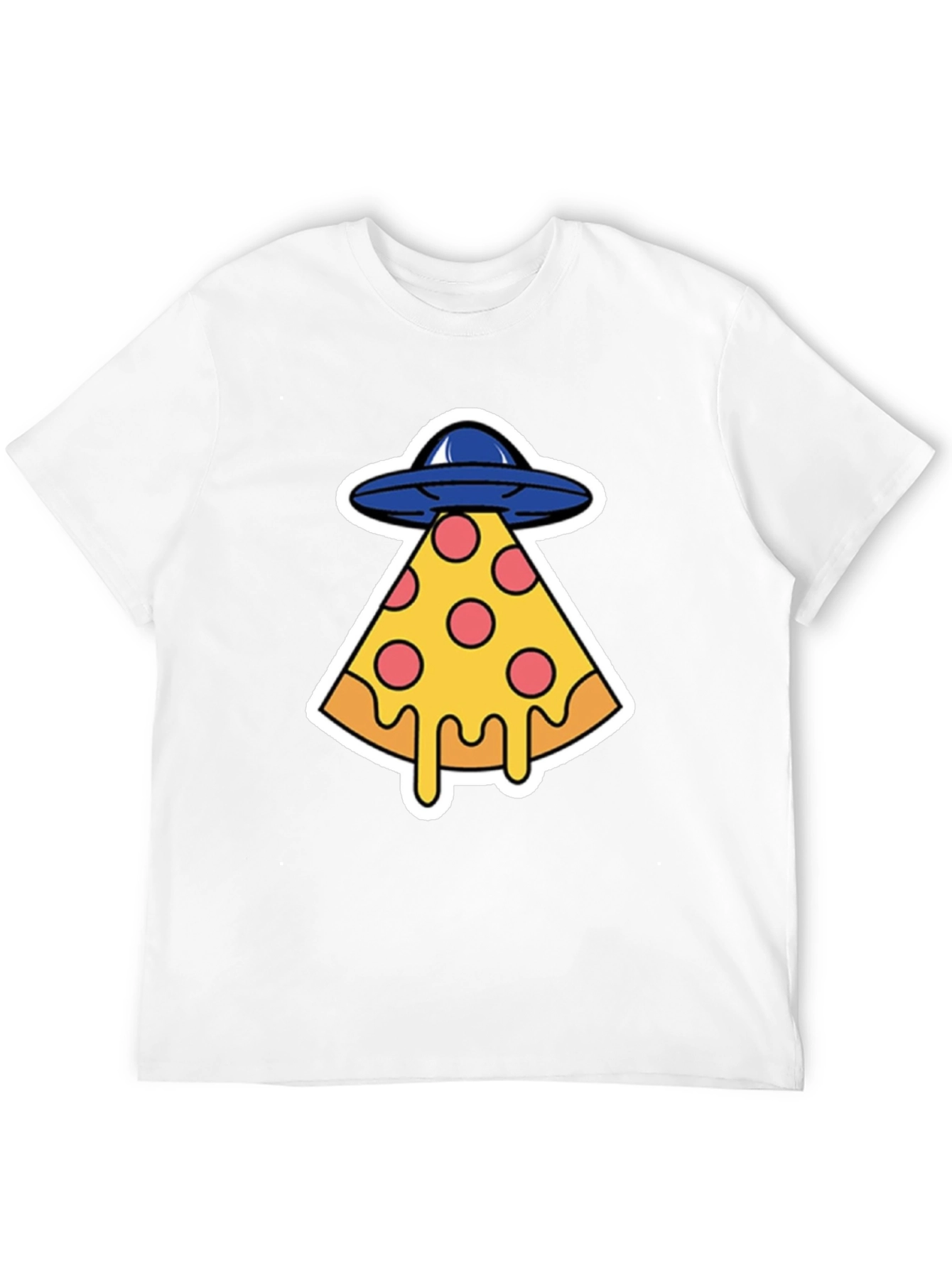 Pizza Abduction Graphic T-Shirt - Black Cotton Tee