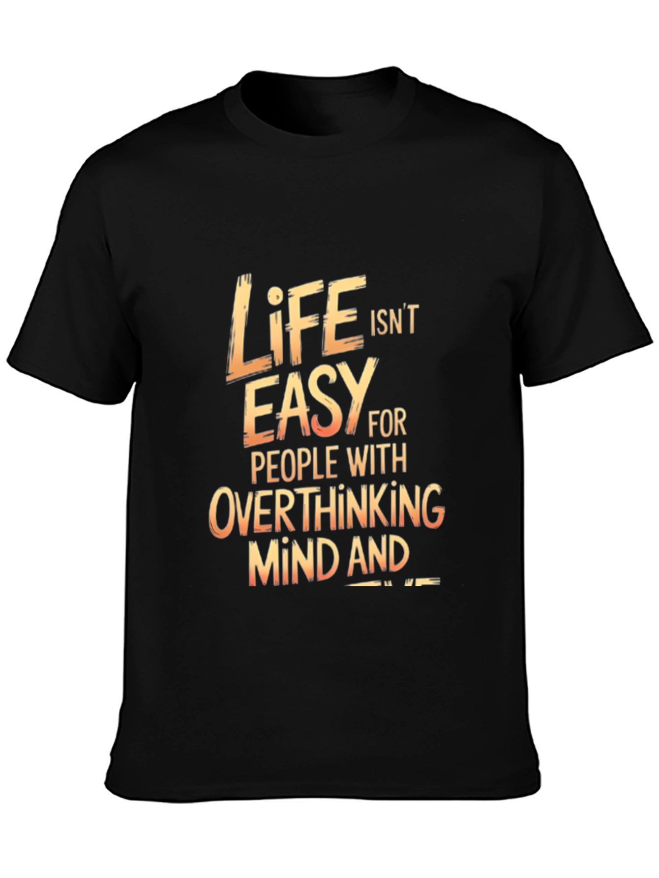 Life Isnt Easy Graphic Print Black T-Shirt
