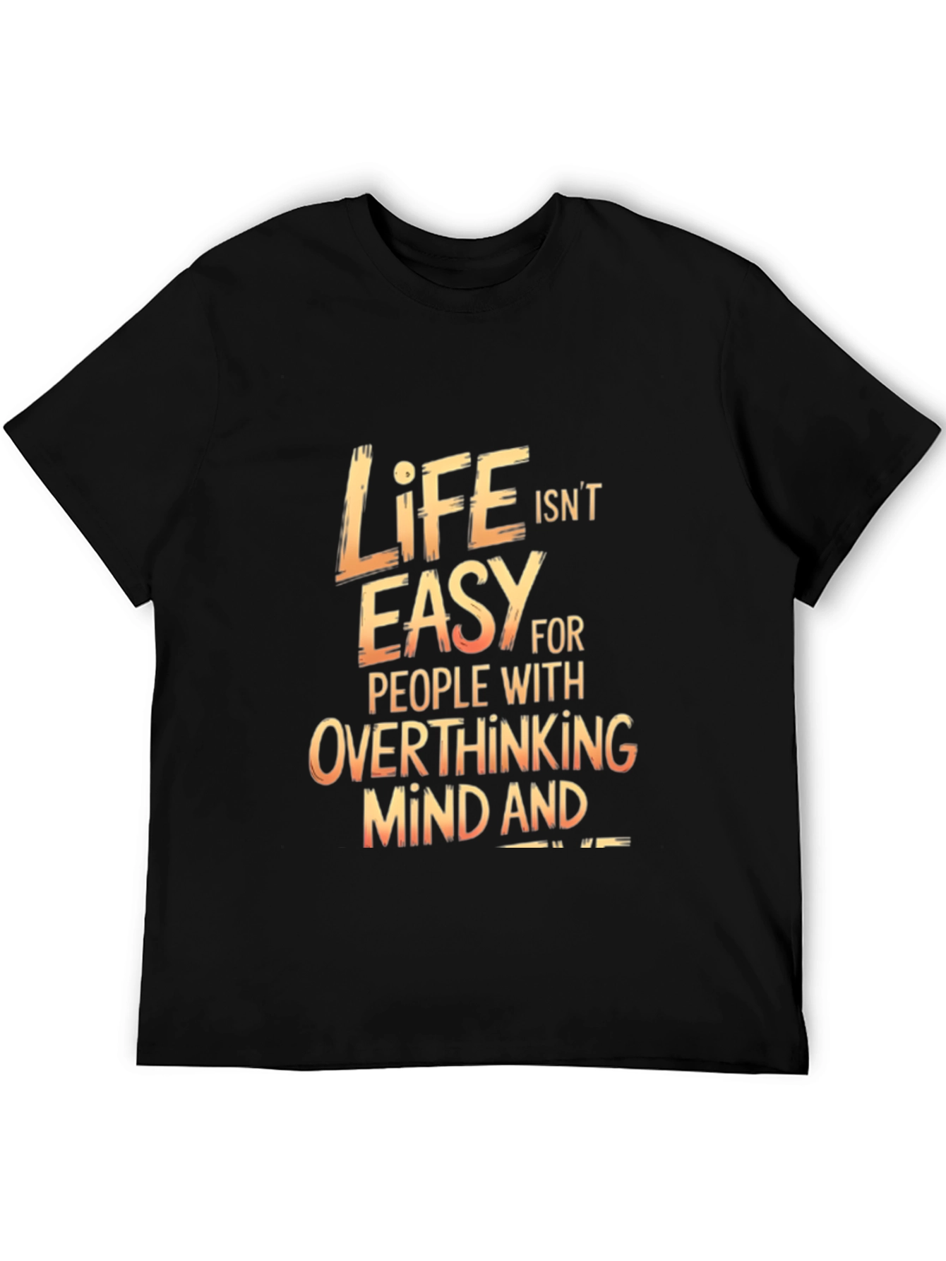 Life Isnt Easy Graphic Print Black T-Shirt