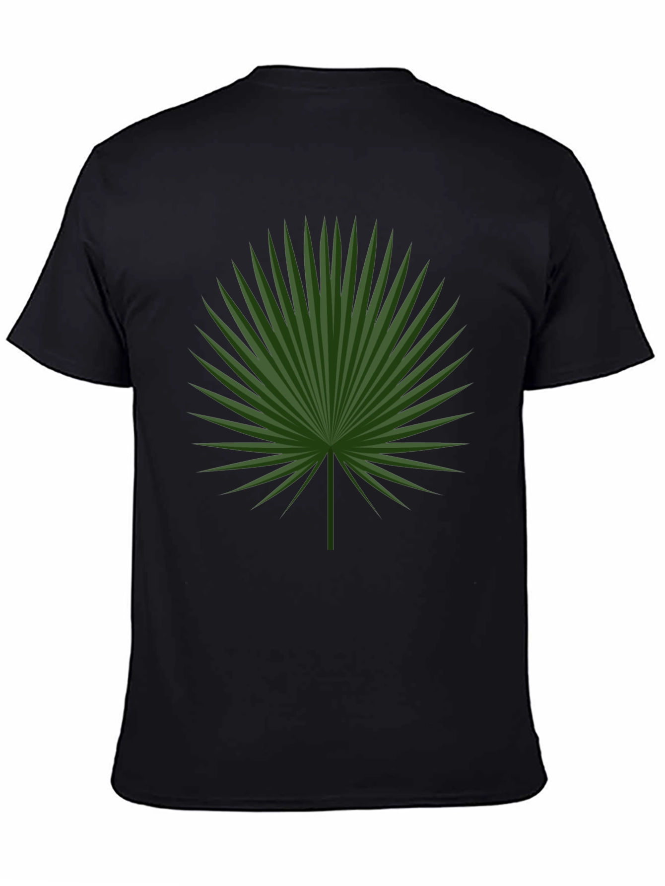 Tropical Palm Leaf Graphic Tee - Black