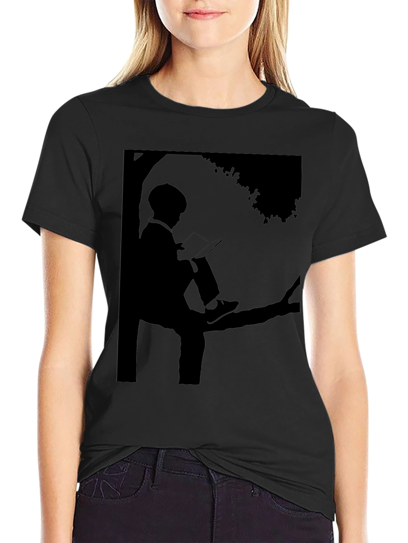 Silhouette Reader T-Shirt - Literary Style