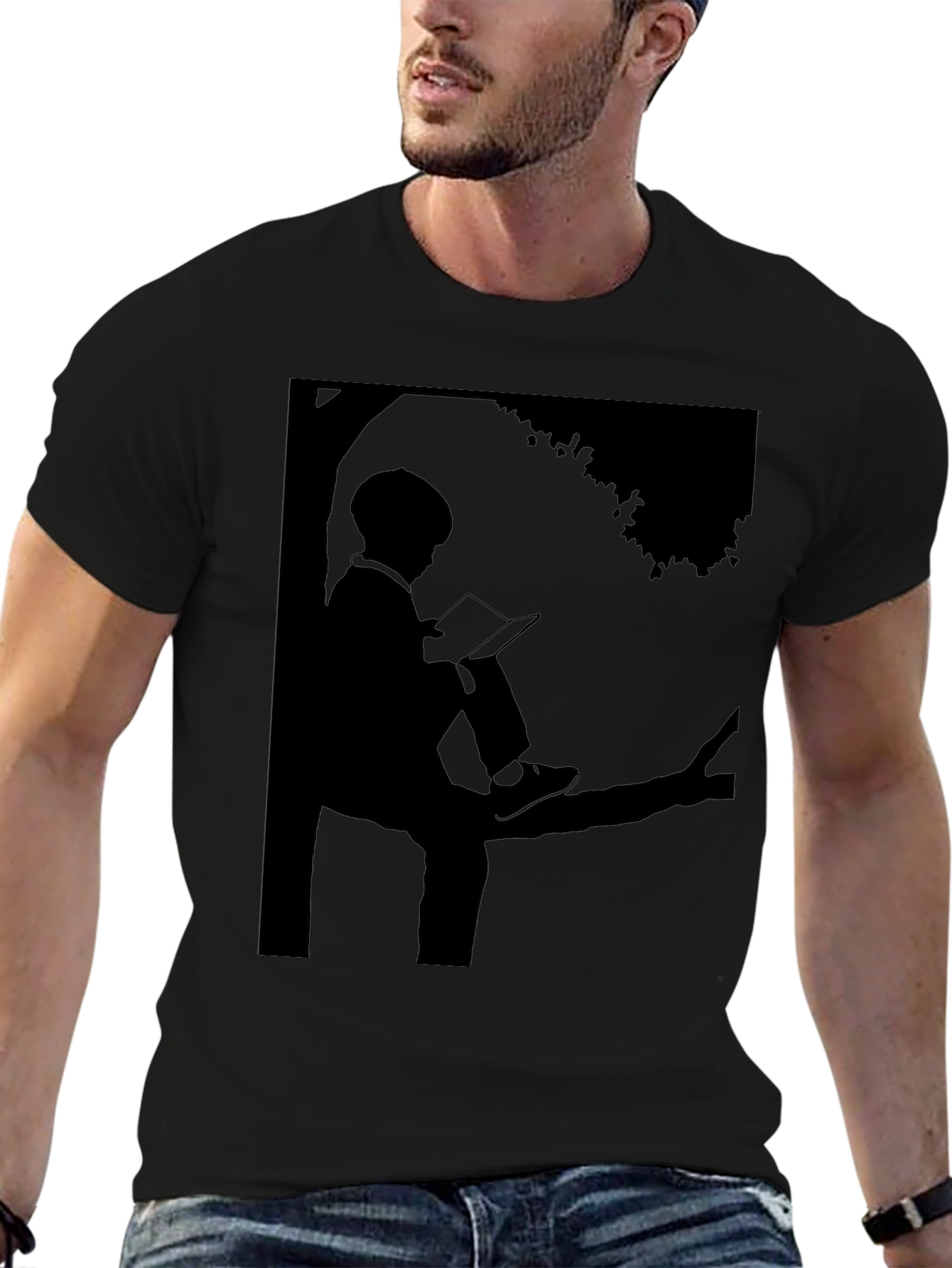 Silhouette Reader T-Shirt - Literary Style