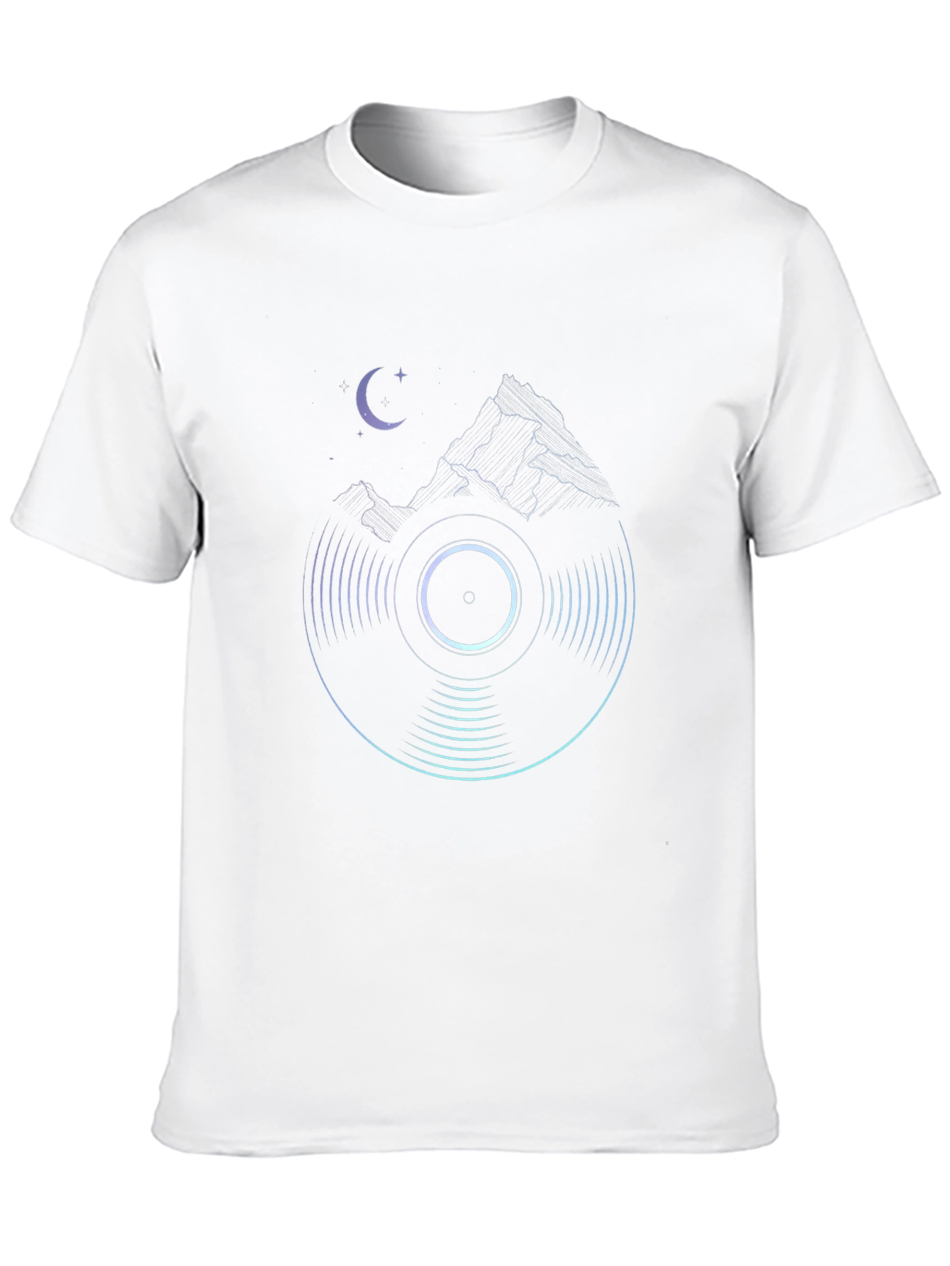 Night Music Black T-Shirt - Vinyl & Mountain Design