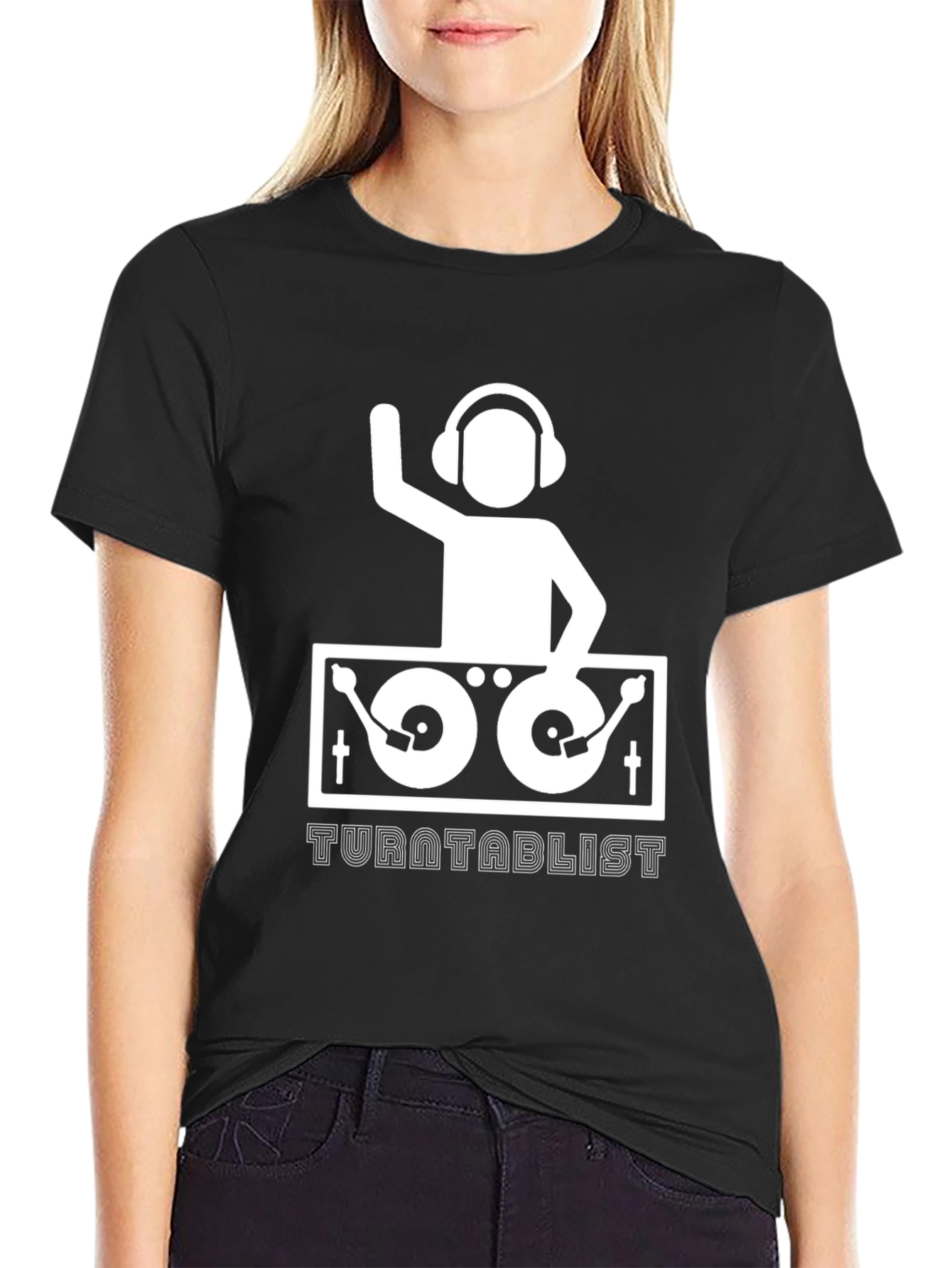 Turntablist DJ Graphic Tee - Black