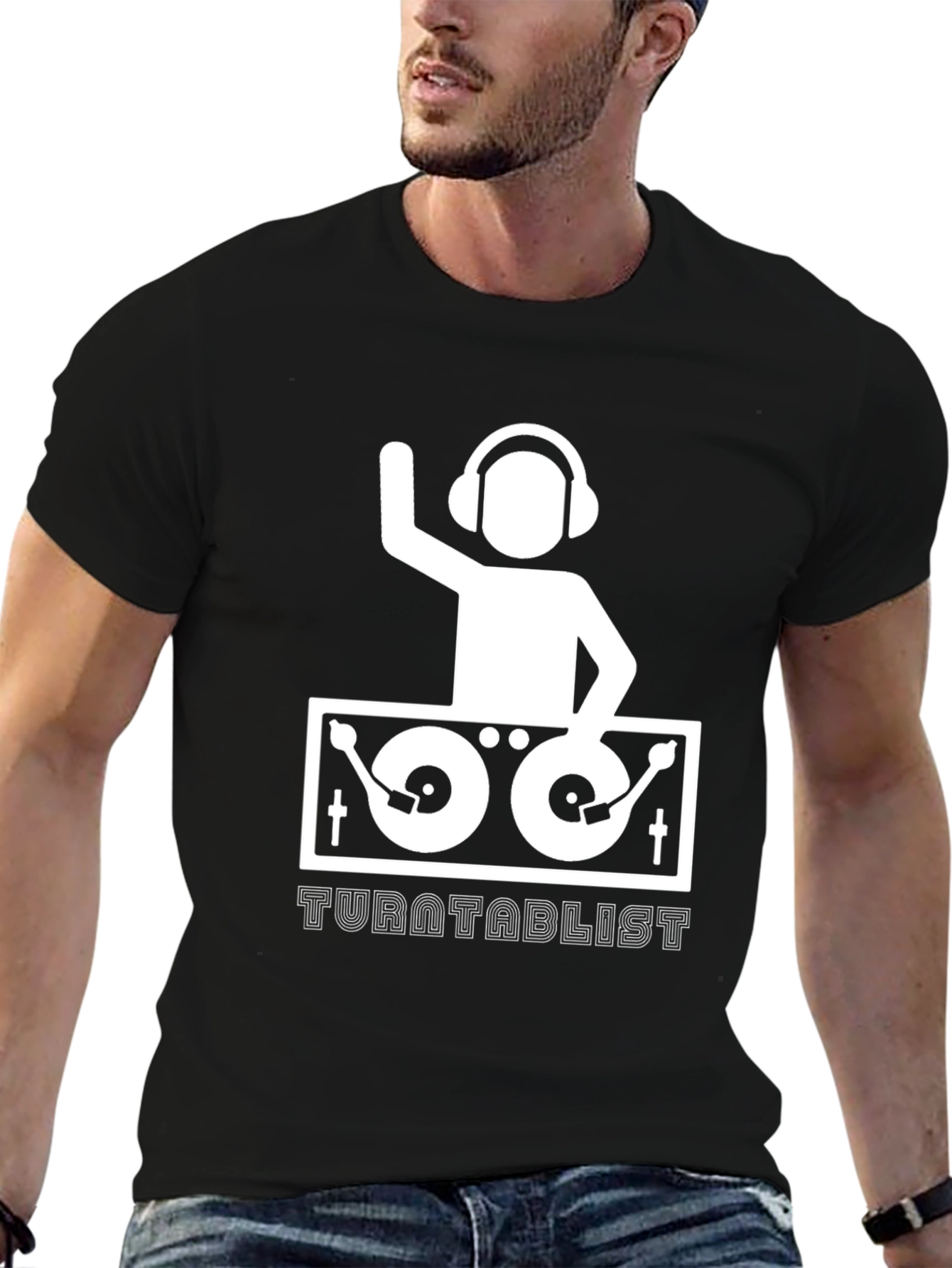 Turntablist DJ Graphic Tee - Black