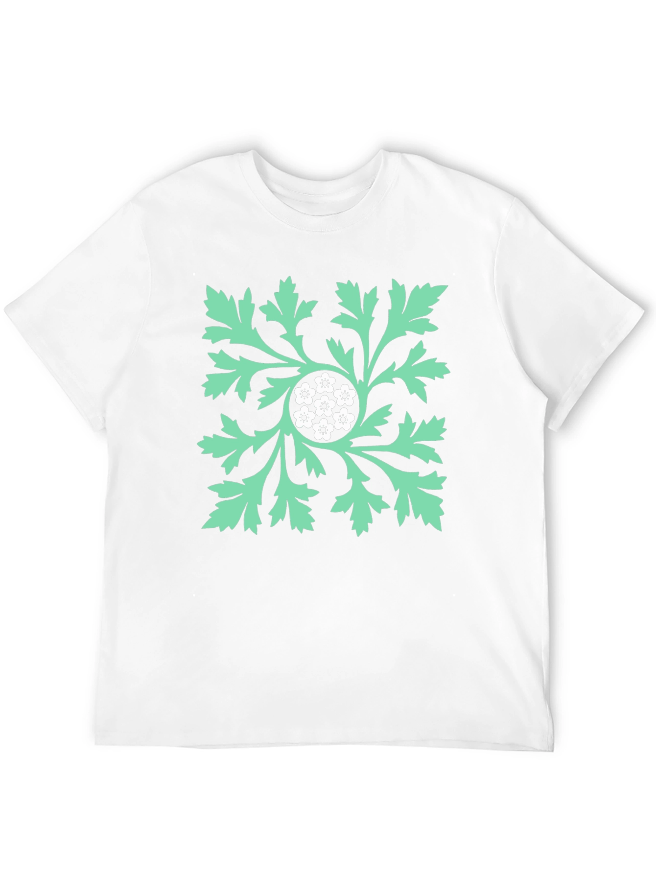 Floral Leaf Graphic Print Black T-Shirt