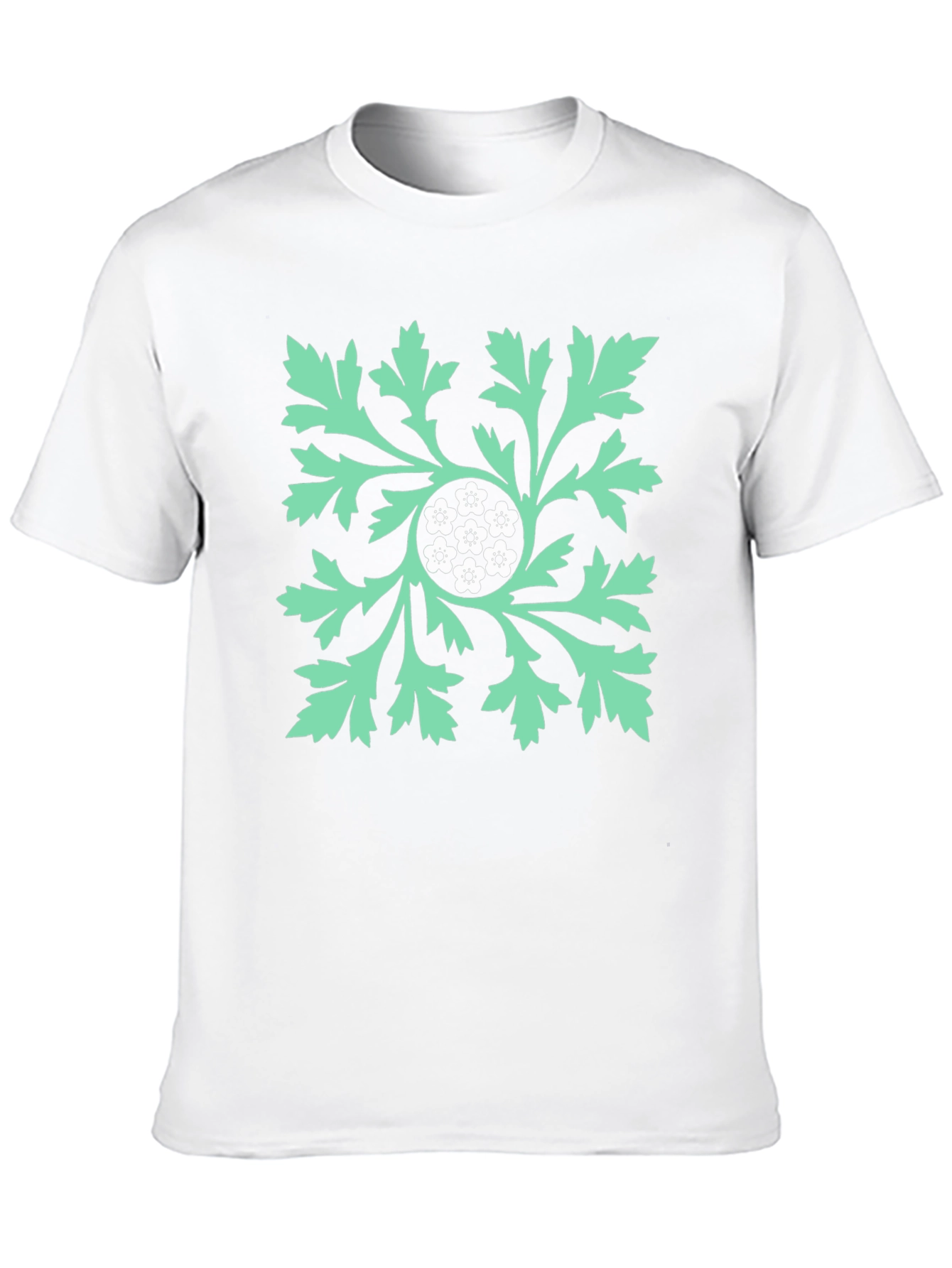 Floral Leaf Graphic Print Black T-Shirt