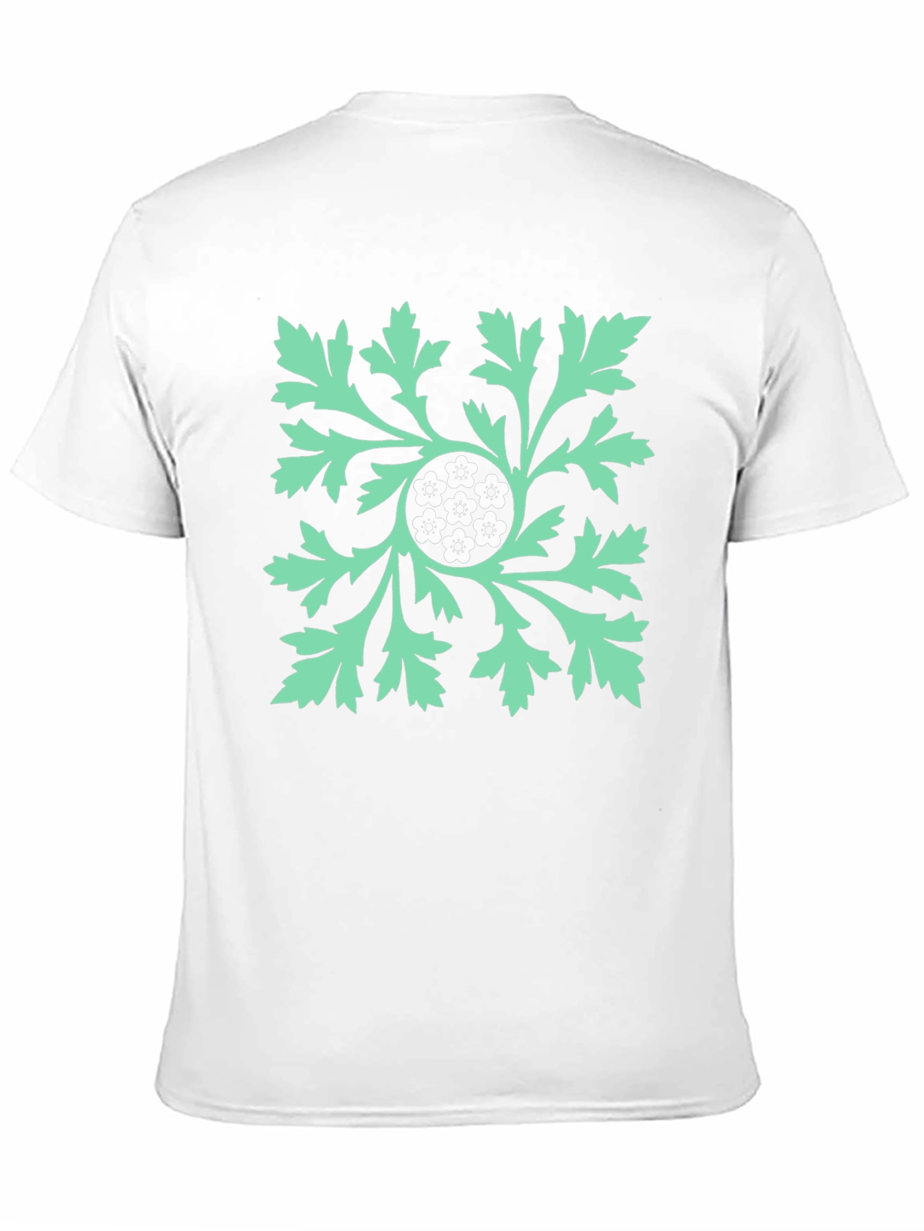 Floral Leaf Graphic Print Black T-Shirt