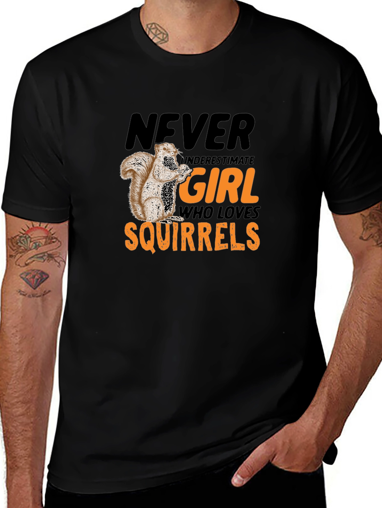 Never Underestimate Girl Who Loves Squirrels T-Shirt