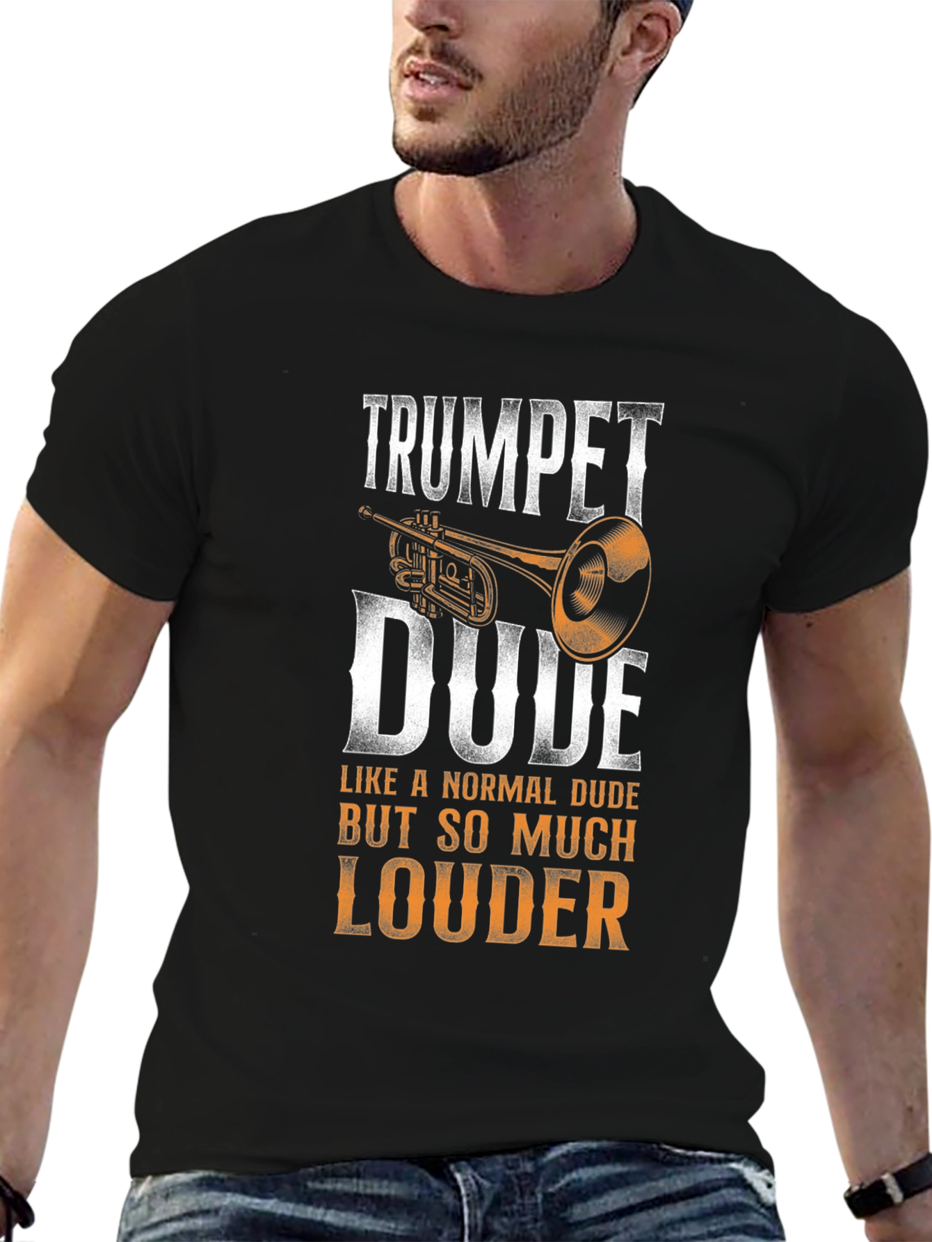 Trumpet Dude Graphic T-Shirt - Musician Humor Tee
